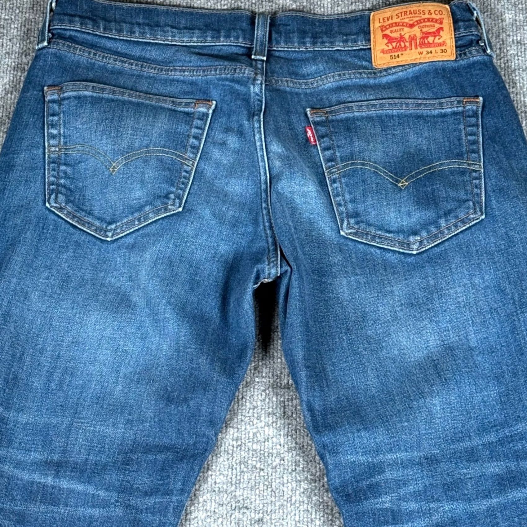Denime Levi's 514 Jeans 34x28 Inseam 28" Straight Fit Denim Pants Medium Blue Wash Mens Jeans Regular Waist 34 Size US 34 / EU 50 - 4 Thumbnail