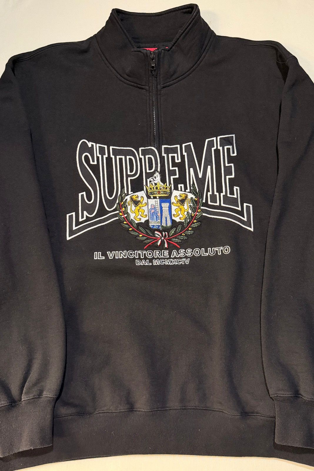 Supreme Supreme FW25 Crest Applique Half Zip Pullover | Grailed