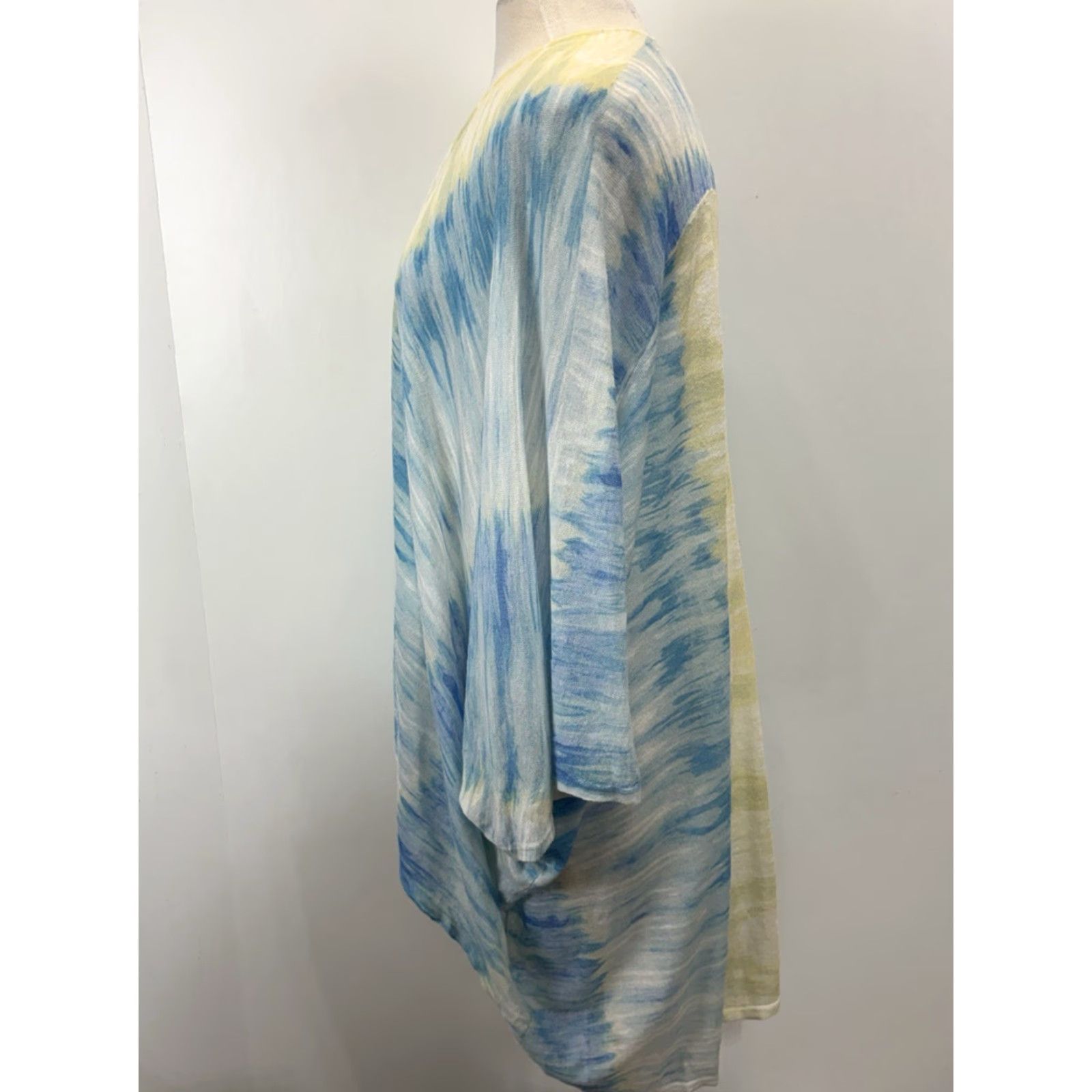 Vintage CHICO'S Ikat Cardigan Sweater Women's XL Blue Lightweight Open Front Size XL / US 12-14 / IT 48-50 - 2 Thumbnail