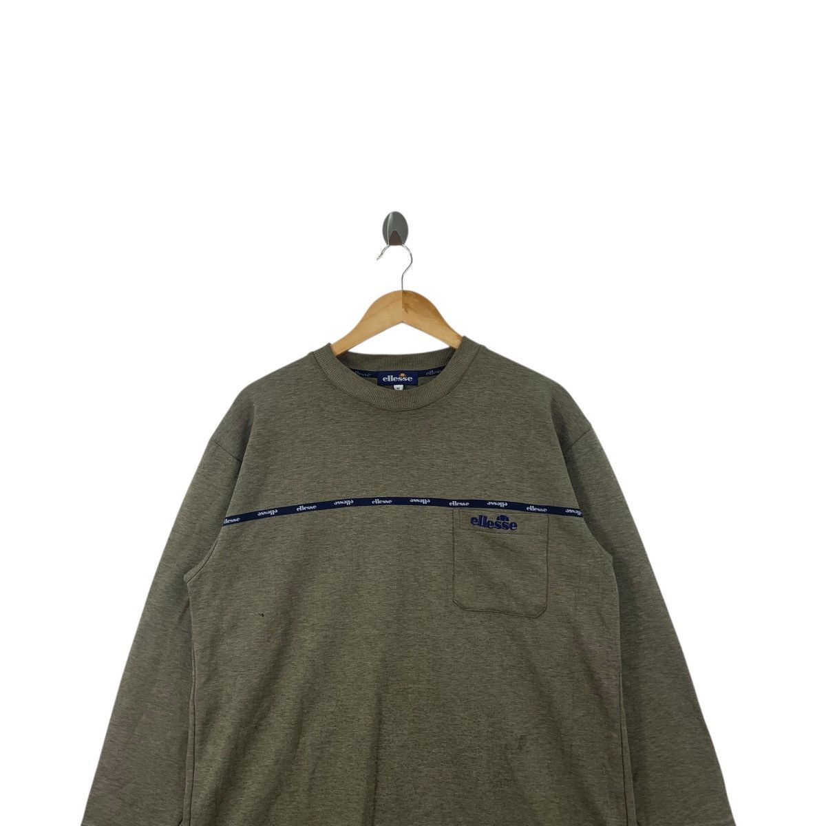 Ellesse Vintage ELLESSE PERUGIA ITALIA Striped Pocket Sweatshirt Size M / US 6-8 / IT 42-44 - 2 Thumbnail