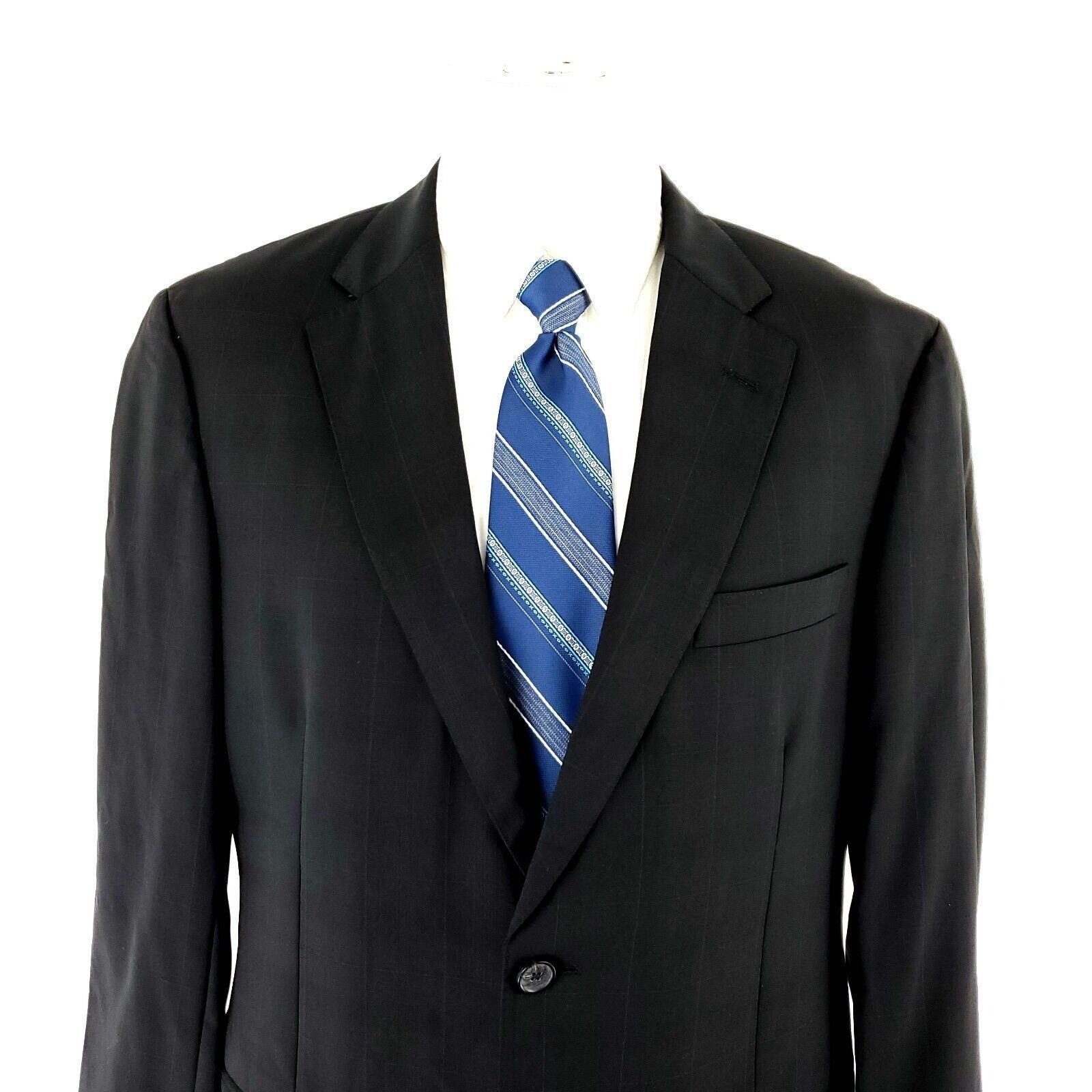 Samuelsohn Samuelsohn SB Gable Wool 2 Button Blazer 40R Charcoal Black Size 40R - 1 Thumbnail