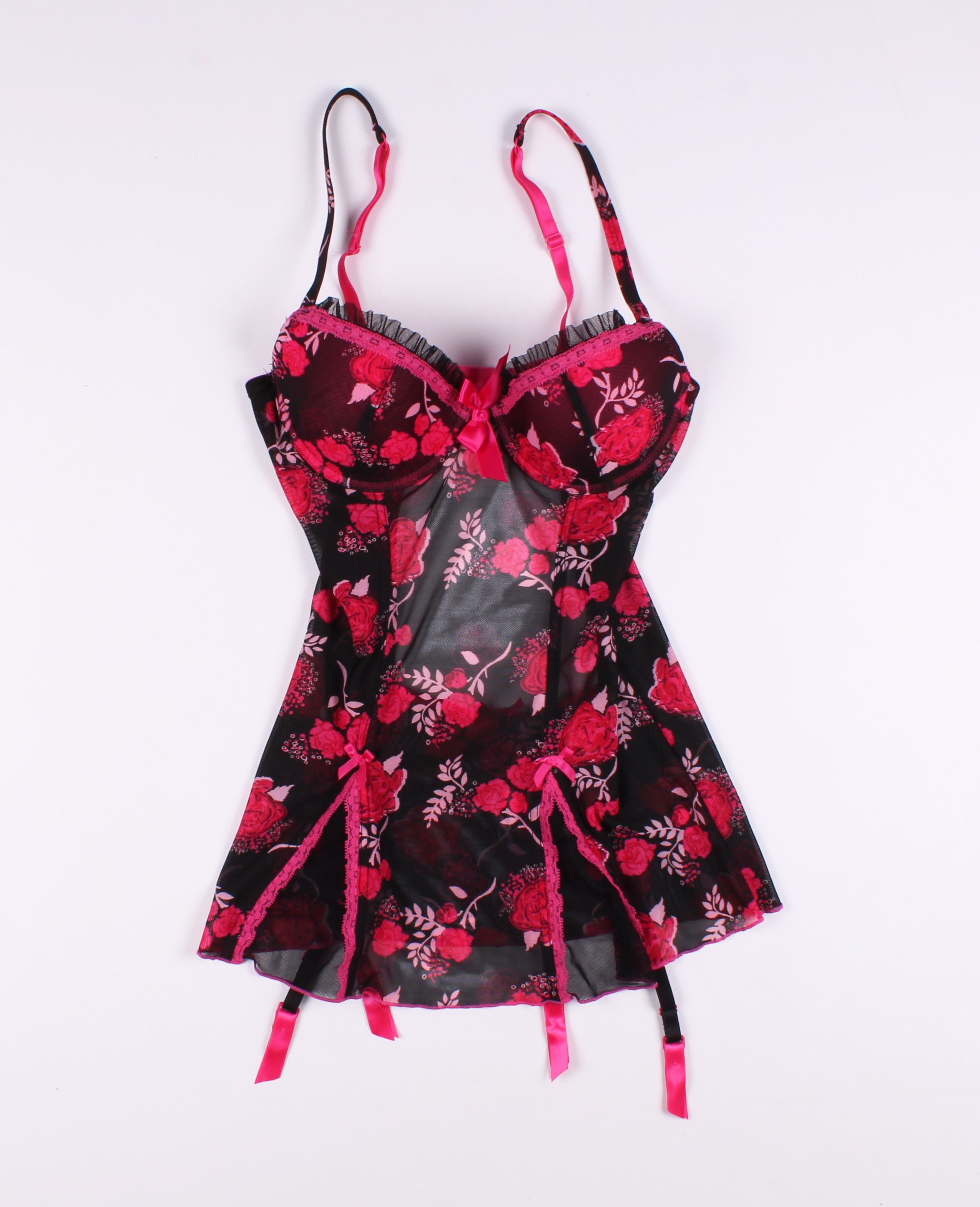 Vintage Avant Premier Y2K Mesh Sexy Basque Floral Suspender Size S / US 4 / IT 40 - 4 Thumbnail