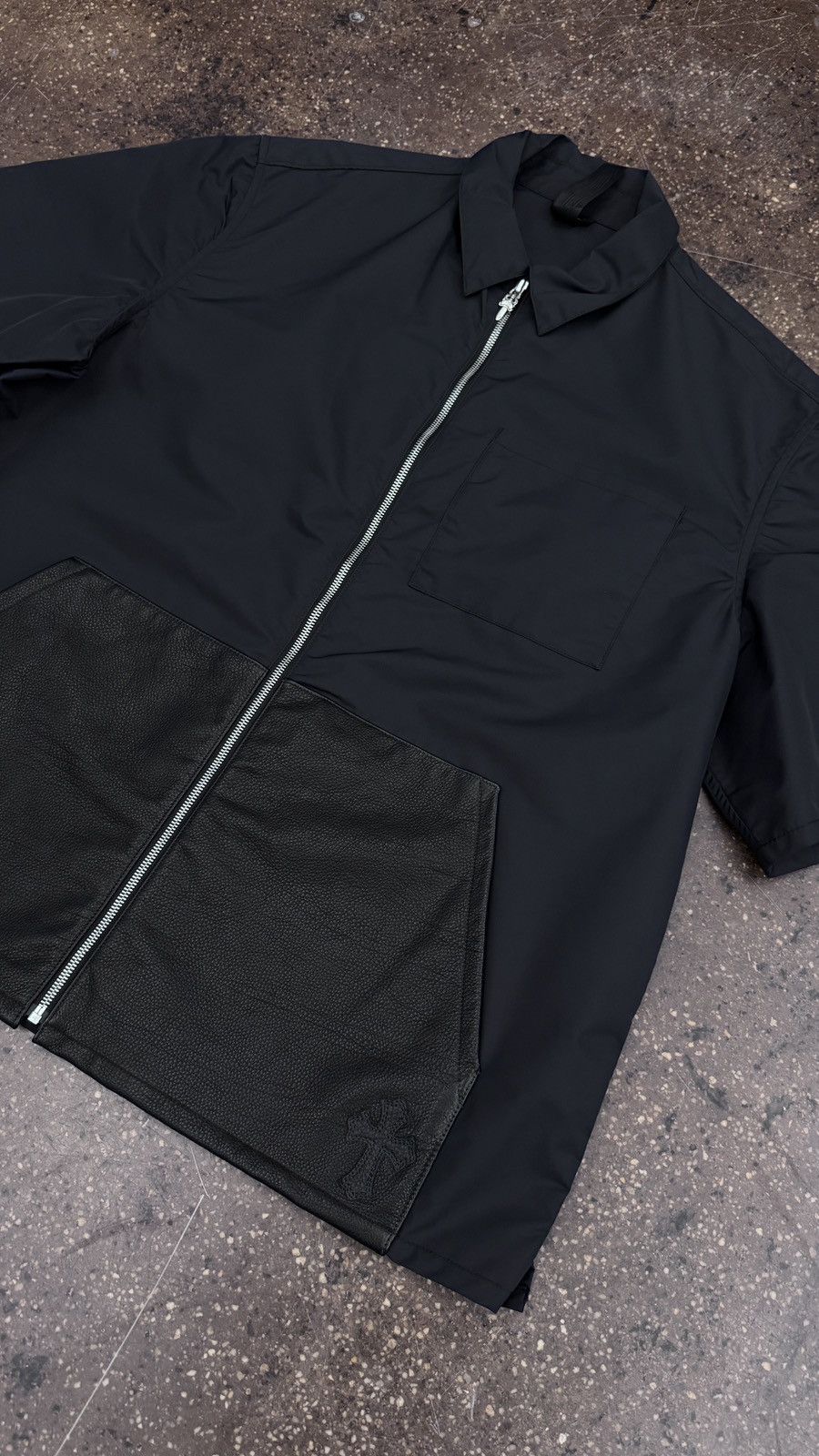 Chrome Hearts Chrome Hearts Nylon Zip-Up Shirt With Leather Pockets - XXL Size US XXL / EU 58 / 5 - 2 Thumbnail