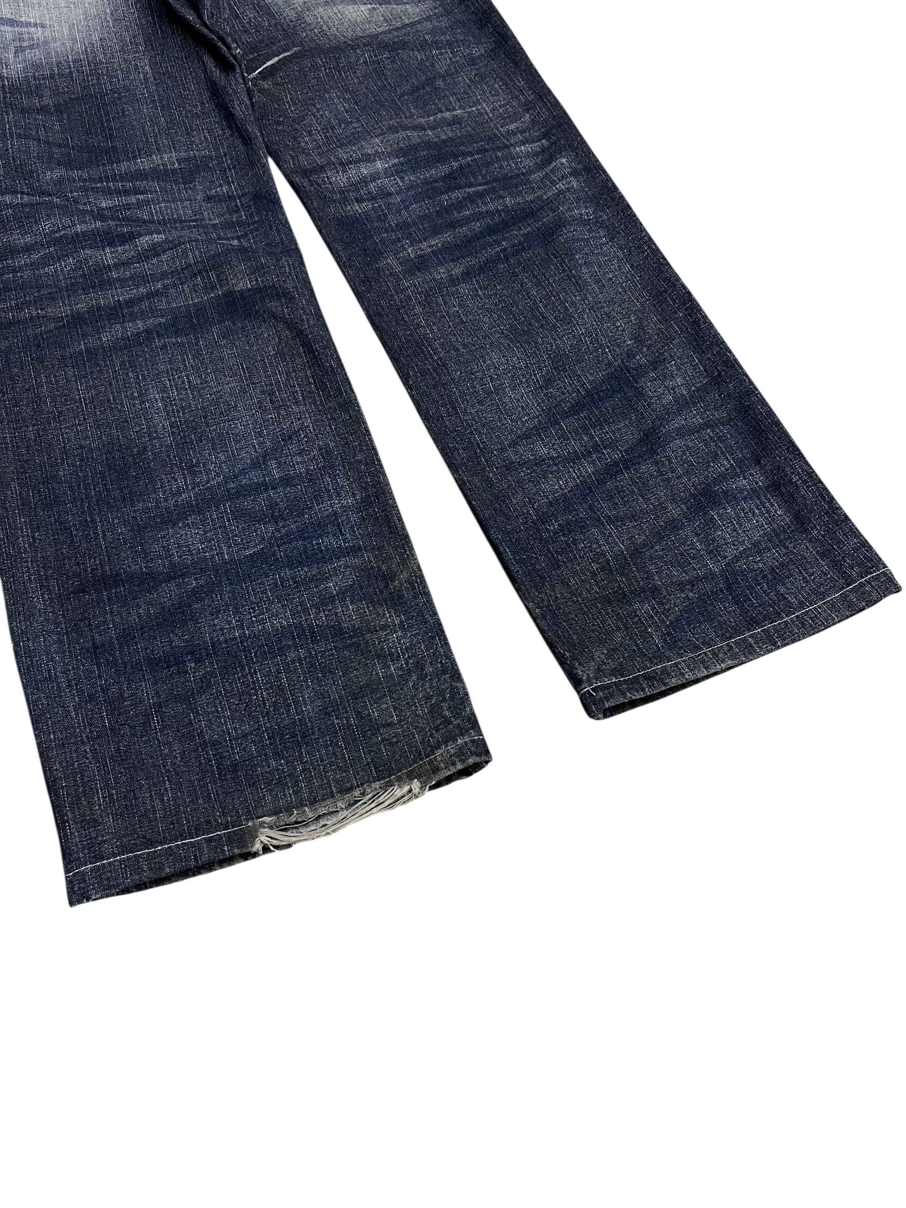LOWBOX 🔥Vtg LOWBOX Tribal Whisker Mudwash Denim Grunge Y2K Archive Size US 30 / EU 46 - 9 Thumbnail