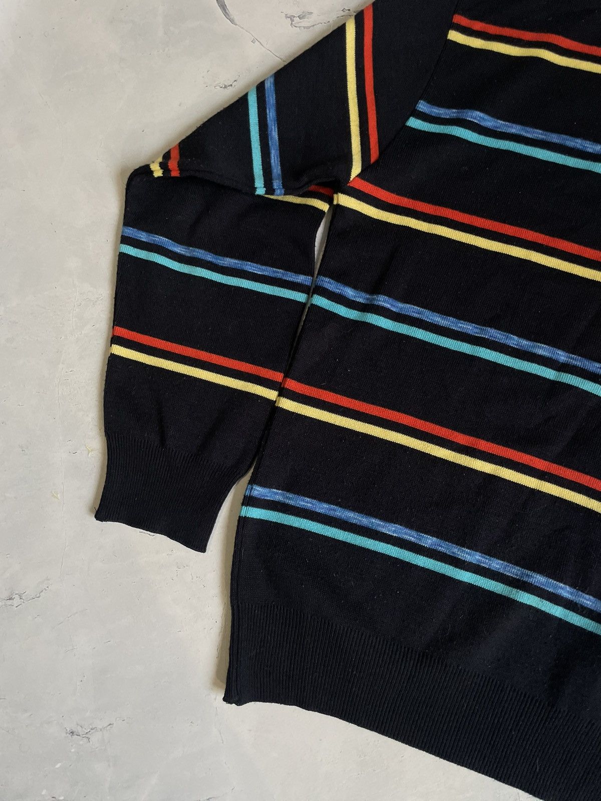 Lacoste × Vintage Mens Vintage Lacoste Stripped Knit Sweater Size US XL / EU 56 / 4 - 6 Thumbnail