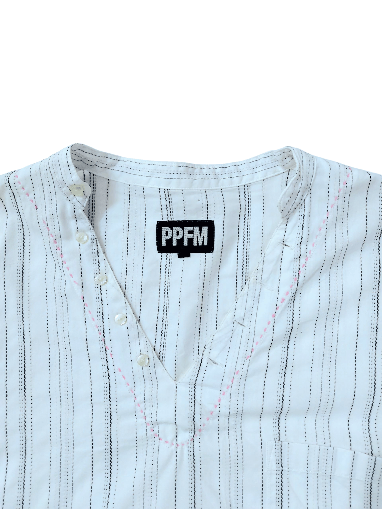 PPFM PPFM Striped V-neck Relaxed Cotton Shirts Size US M / EU 48-50 / 2 - 7 Thumbnail