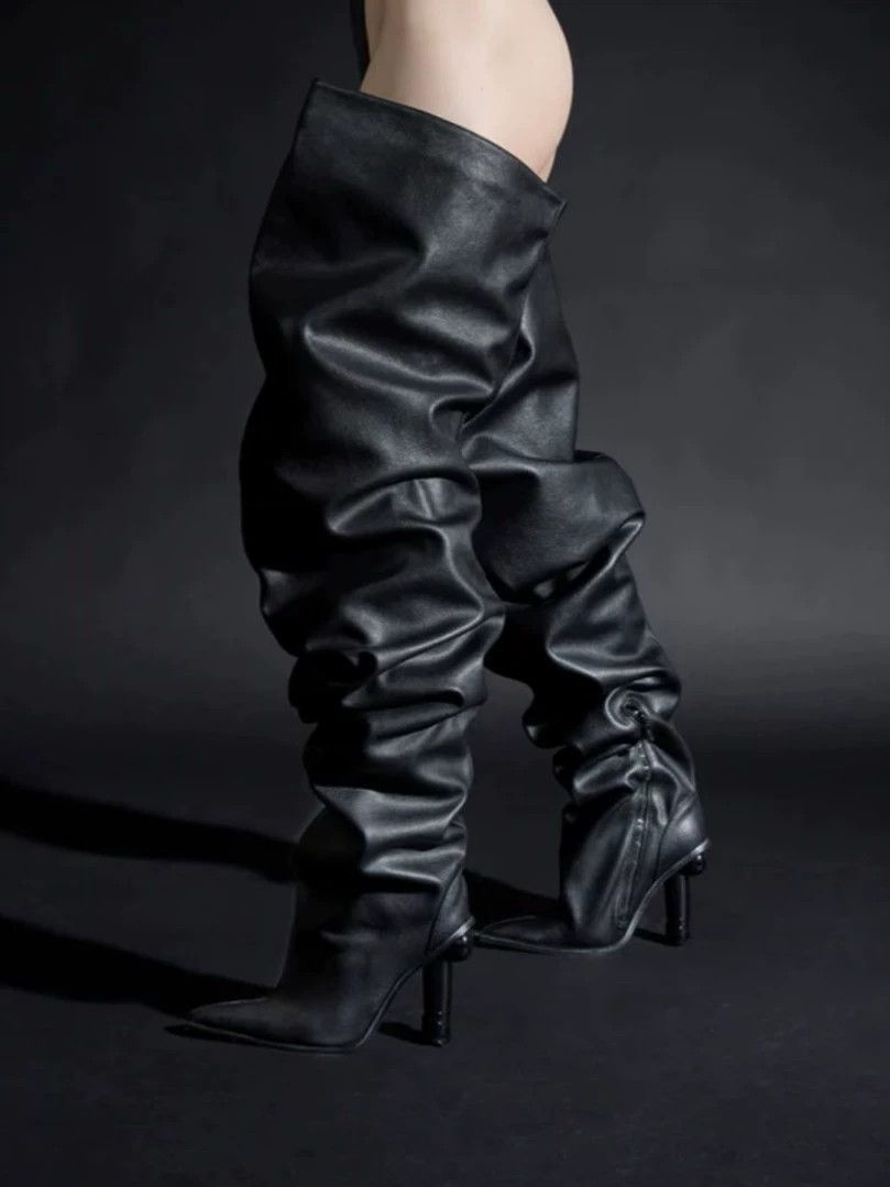 NAMILIA NAMILIA Women's Katy Perry x Slouchy Boots JJ Heel 38/39 Size US 7.5 / IT 37.5 - 4 Thumbnail