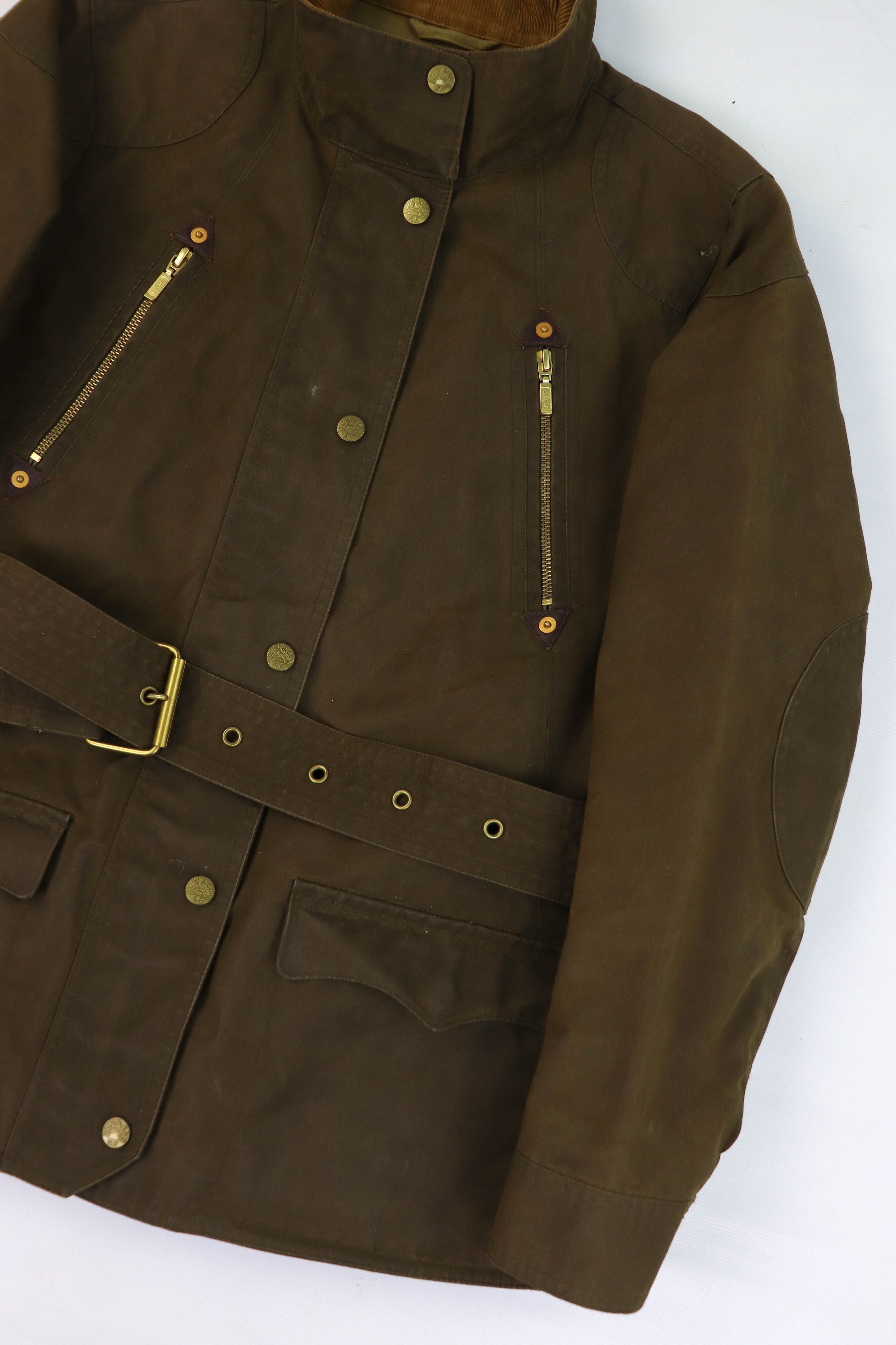 Levi's Women's Levi's Olive Green Waxed Belted Jacket Size M / US 6-8 / IT 42-44 - 5 Thumbnail