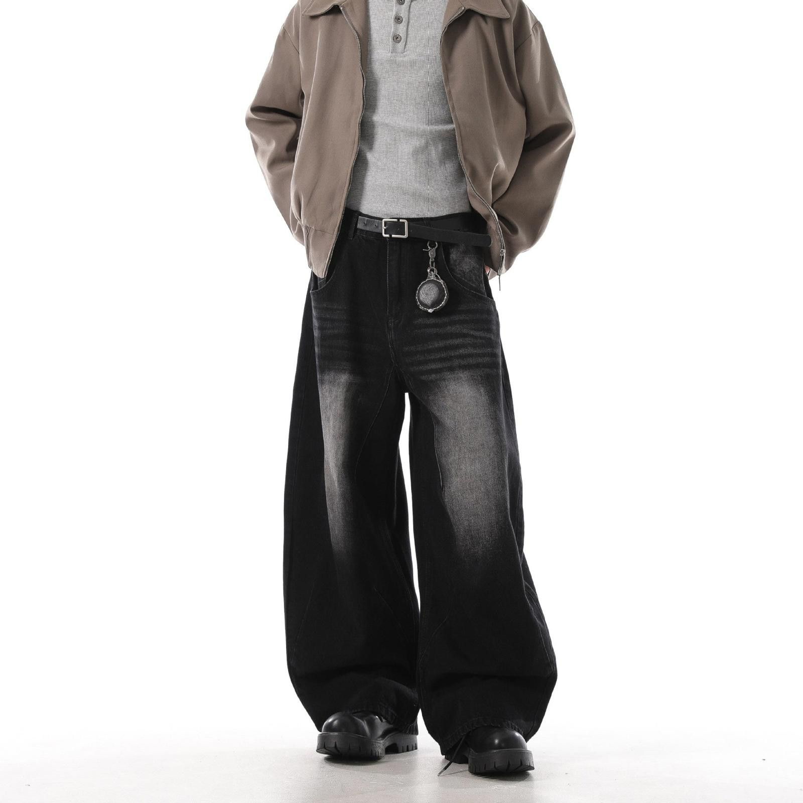 Japanese Brand Faded Wide Leg Jeans, Baggy Denim Pants Size US 32 / EU 48 - 2 Thumbnail