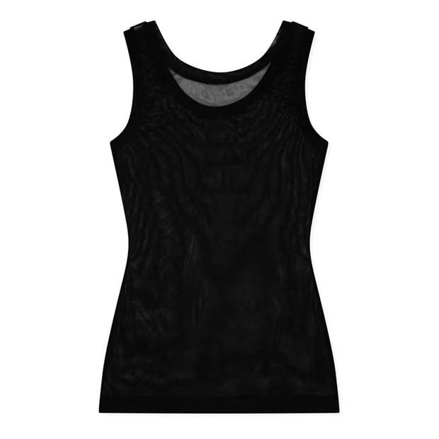 Dolce & Gabbana o1g2r1mq1024 Light Tulle Vest With Logo Tag Tank Tops Nero Size L / US 10 / IT 46 - 2 Thumbnail