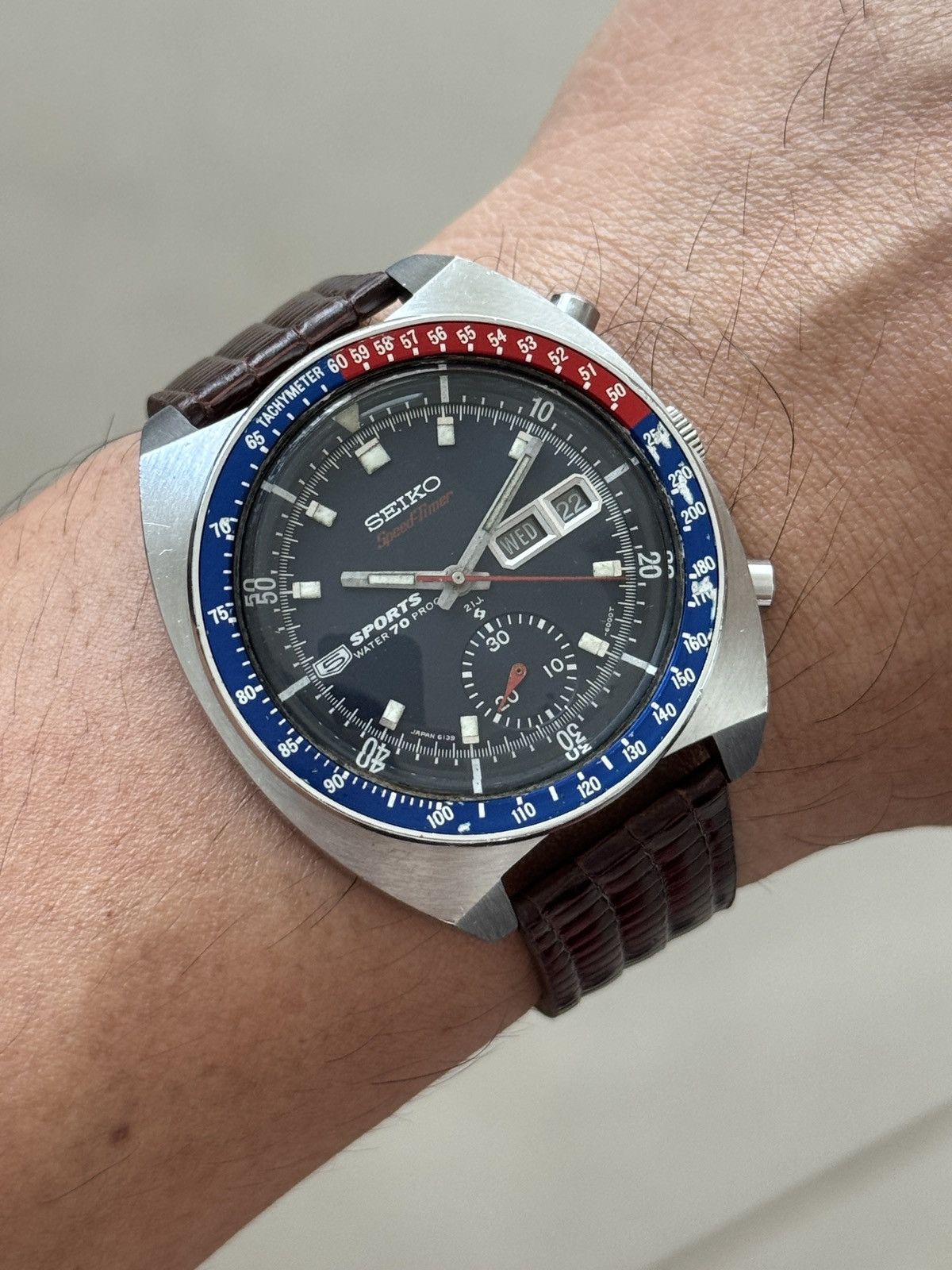 Seiko VINTAGE SEIKO 5 SPORTS SPEEDTIMER POGUE PEPSI RARE JDM Size 42 - 1 Thumbnail