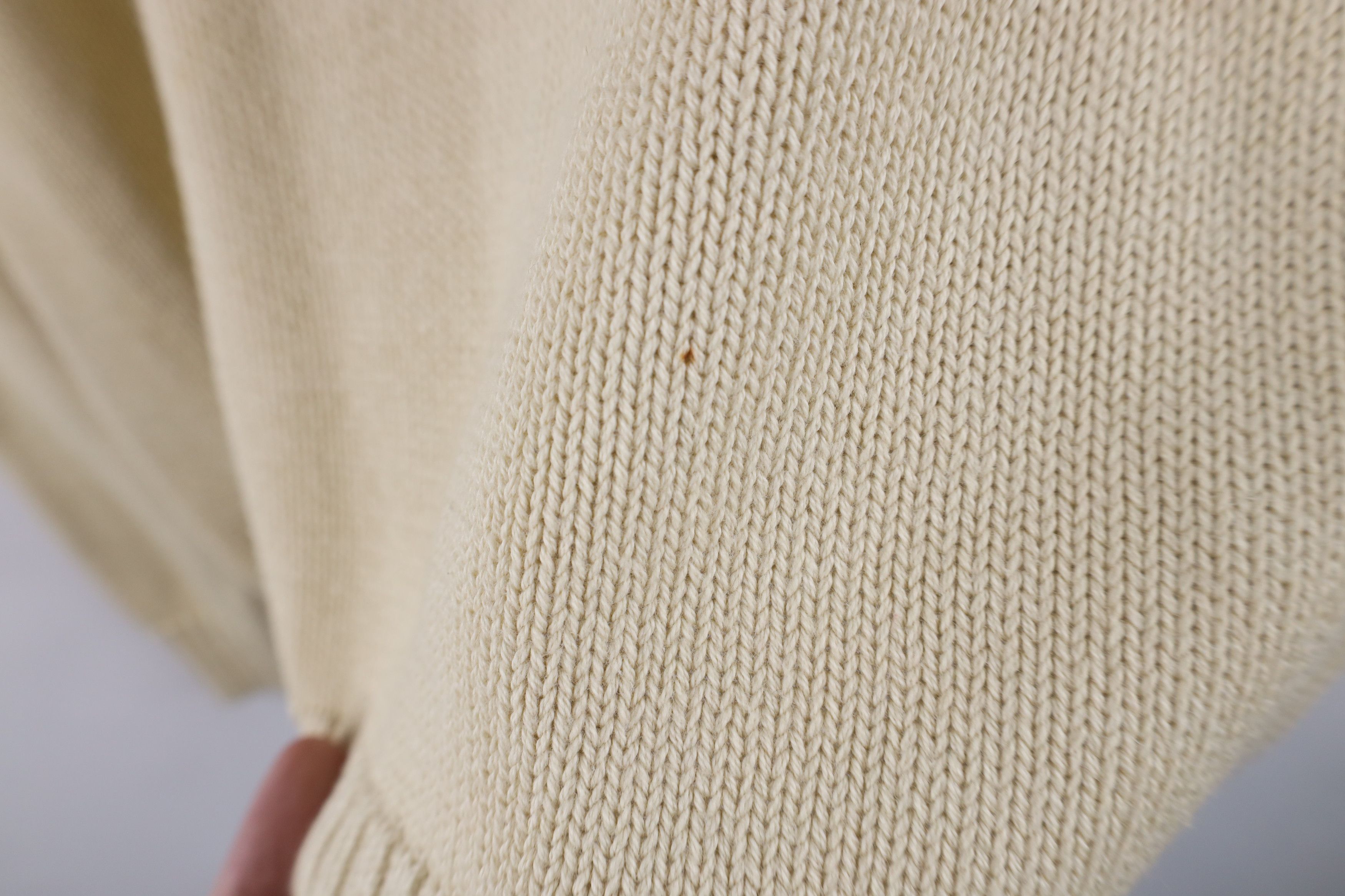 Lands' End Vintage 90s Lands End Cotton Knit Crewneck Sweater Beige USA Size M / US 6-8 / IT 42-44 - 4 Thumbnail