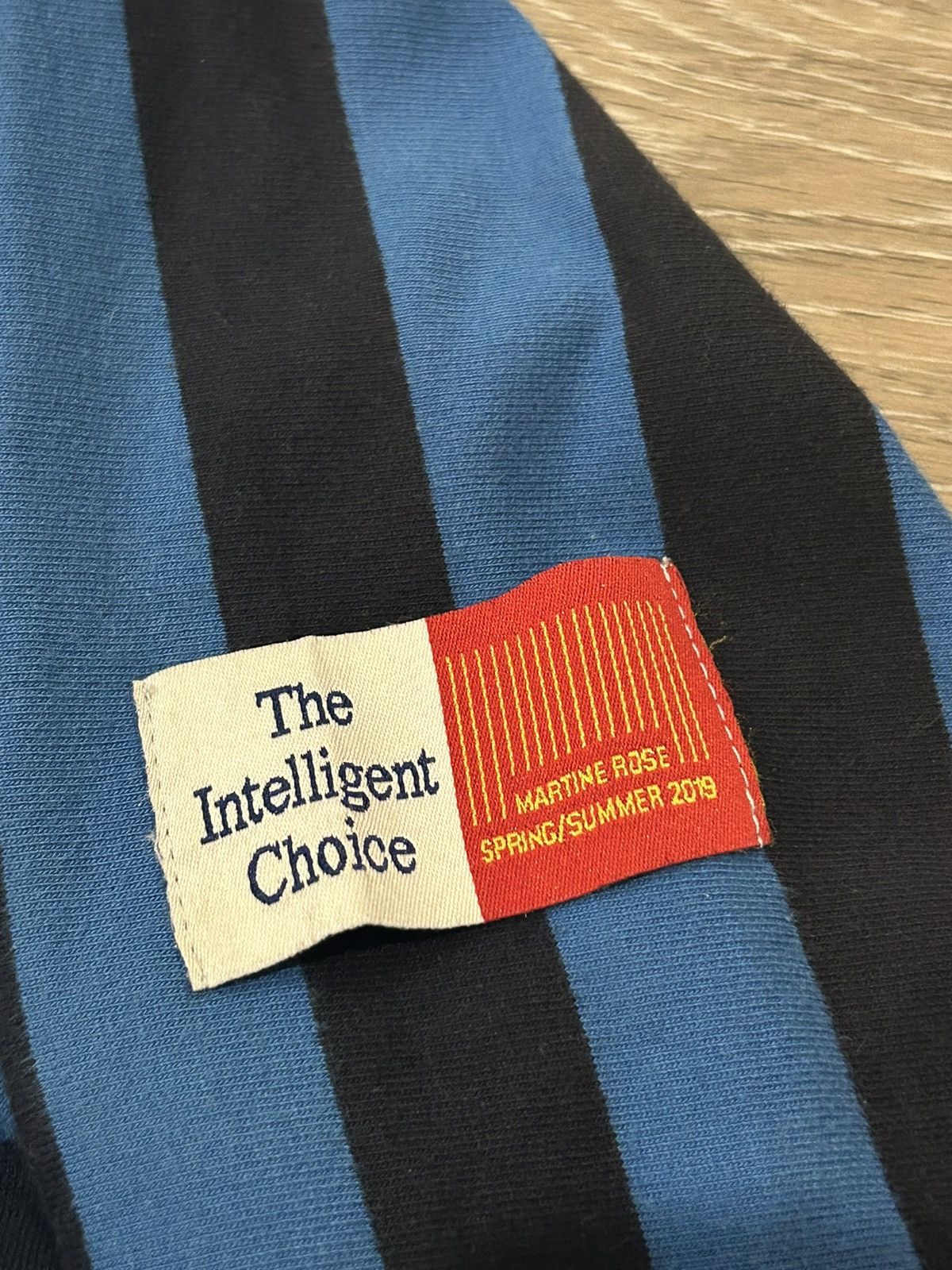 Martine Rose Martine Rose SS19 Blue & Black Half Zip L/S Stripe Polo Size US S / EU 44-46 / 1 - 4 Thumbnail