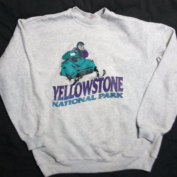 Hanes × Vintage Vintage Yellowstone Park Snowmobile Crewneck Sweatshirt Size US L / EU 52-54 / 3 - 2 Thumbnail