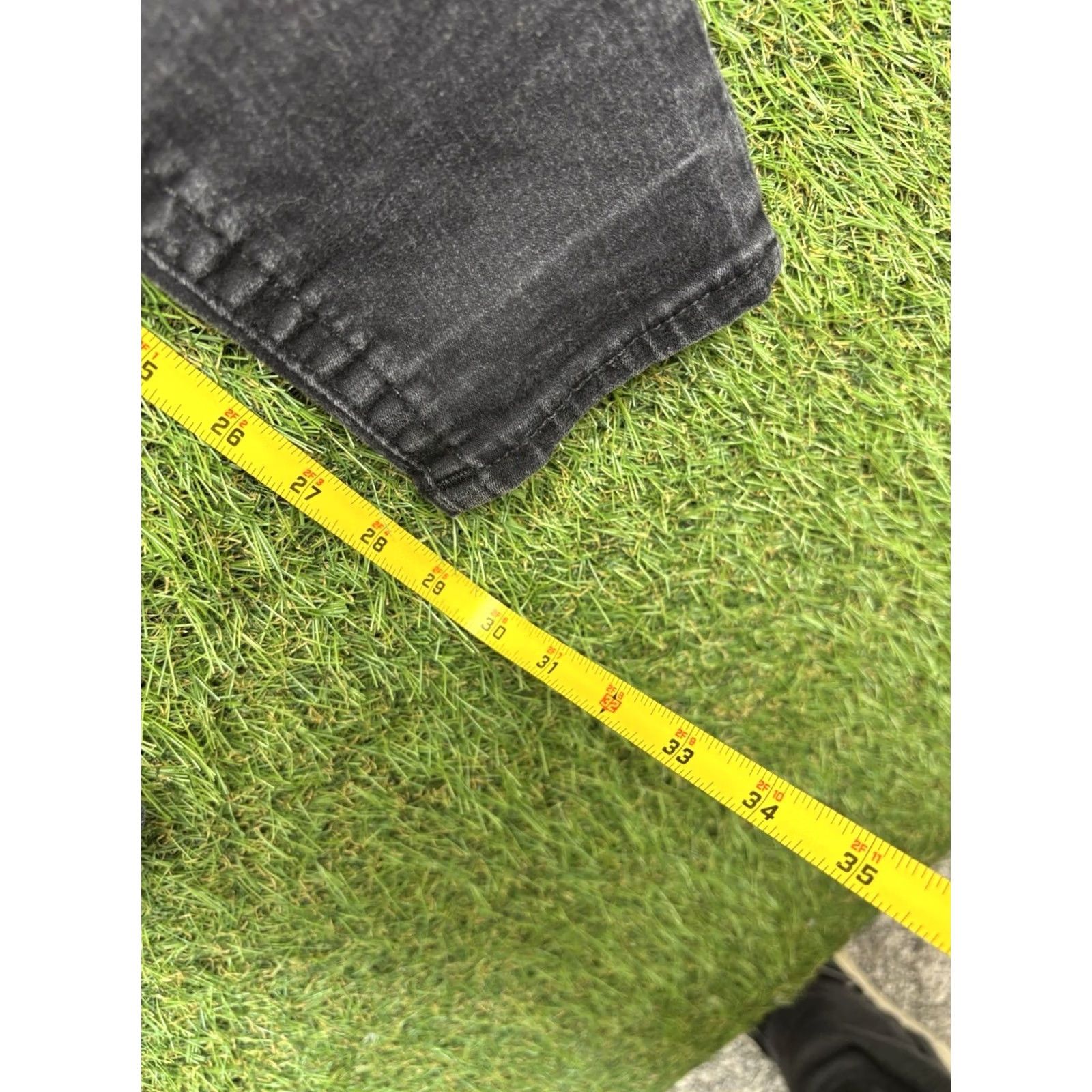 True Religion True Religion Jeans Womens 32 Black Halle Crystal Skinny Distressed Mid Rise Ankle Zip 5-Pocket Dark Wash World Tour Halle Womens Slim Jeans Size 24" / US 00 / IT 34 - 7 Thumbnail