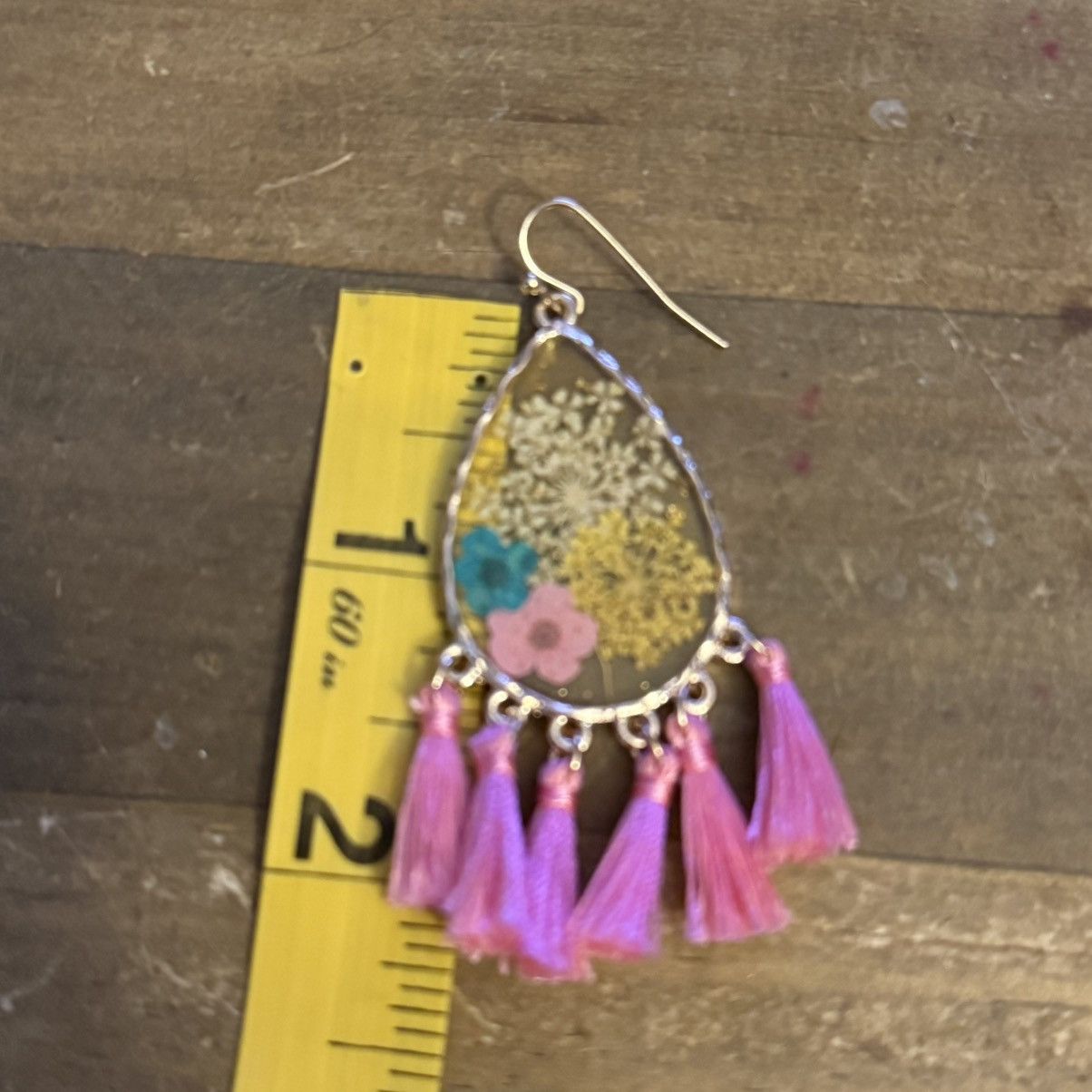 Other Teardrop resin dried flower tassel earrings Size ONE SIZE - 5 Thumbnail