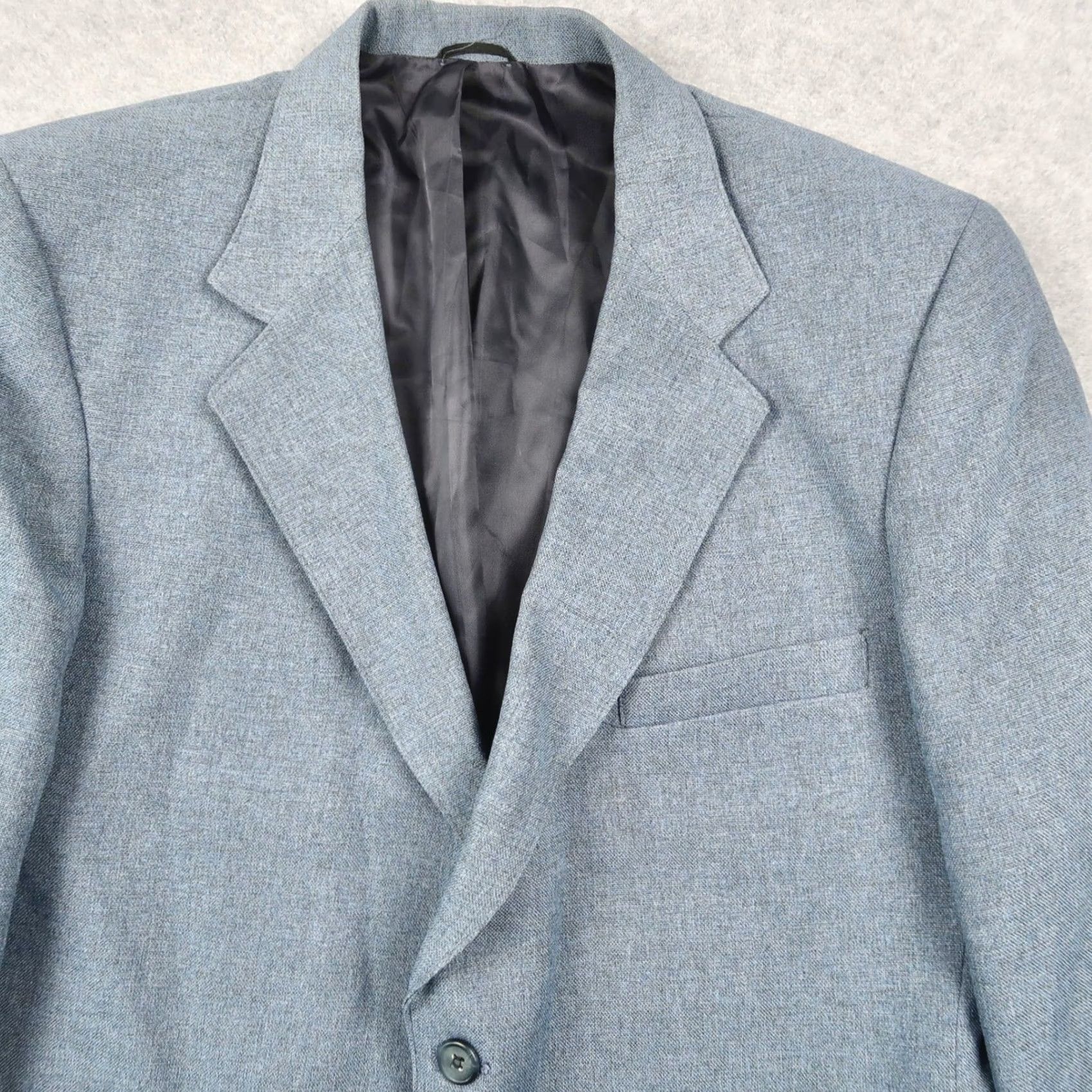 Levi's VINTAGE Levi'S Coat Mens 44S Blue VTG Action Suit Sta Prest Button Blazer Sport Size 44R - 3 Thumbnail
