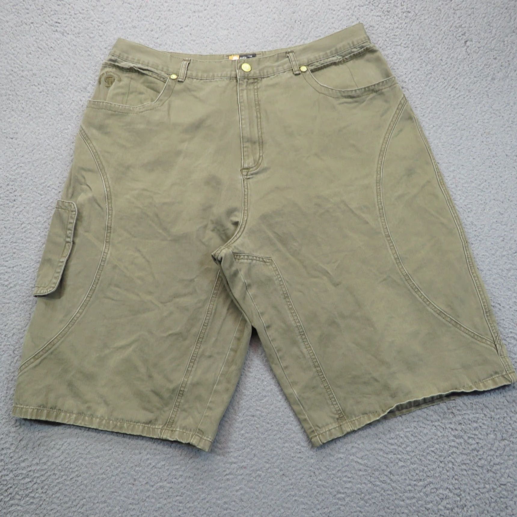 Vintage VINTAGE State Property Shorts Mens 42 Baggy Y2K Cargo Rocawear Denim Green Skater Size US 40 / EU 56 - 2 Thumbnail