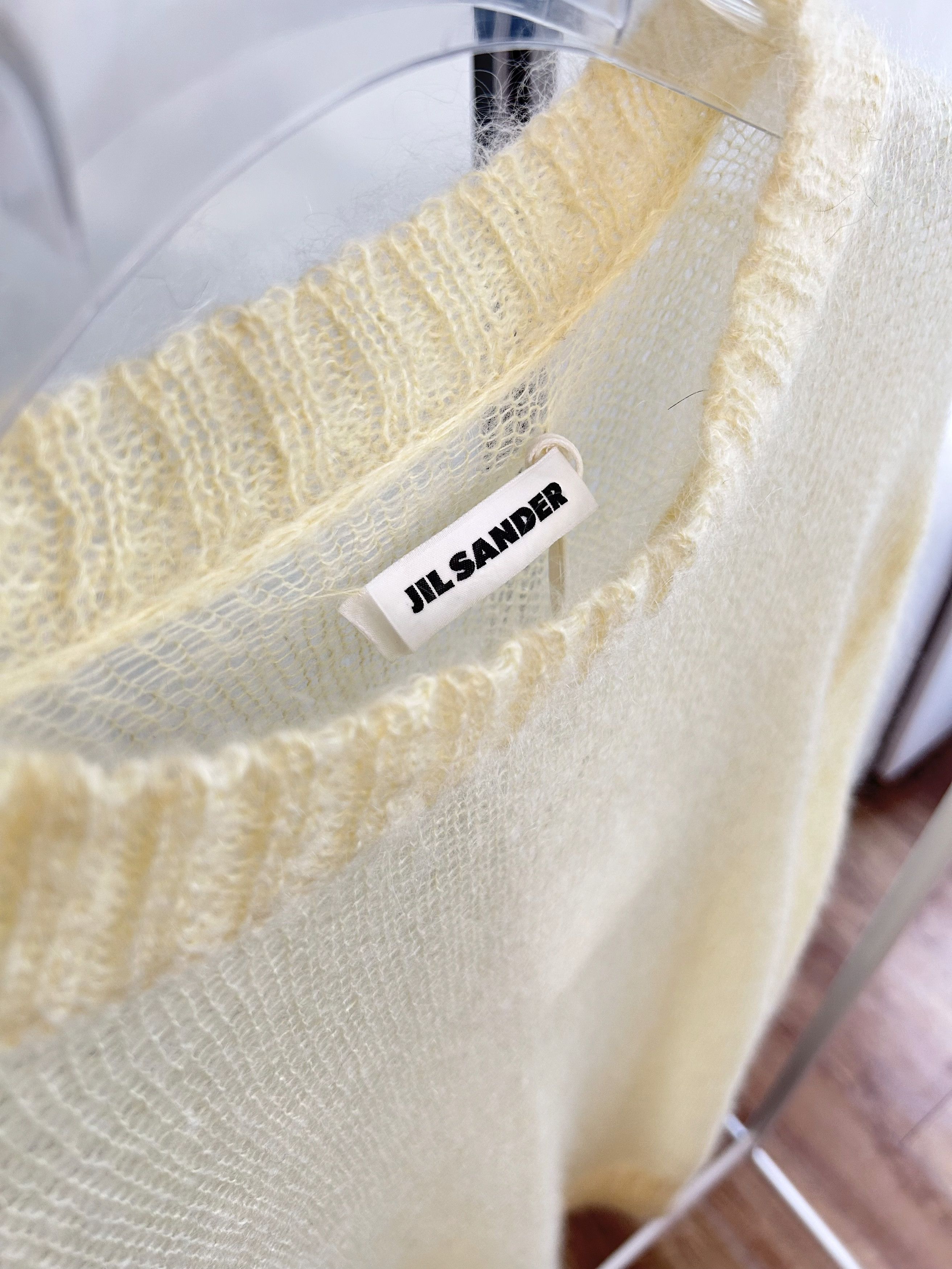 Jil Sander JIL SANDER Butter Yellow Sheer Knit Size US L / EU 52-54 / 3 - 4 Thumbnail
