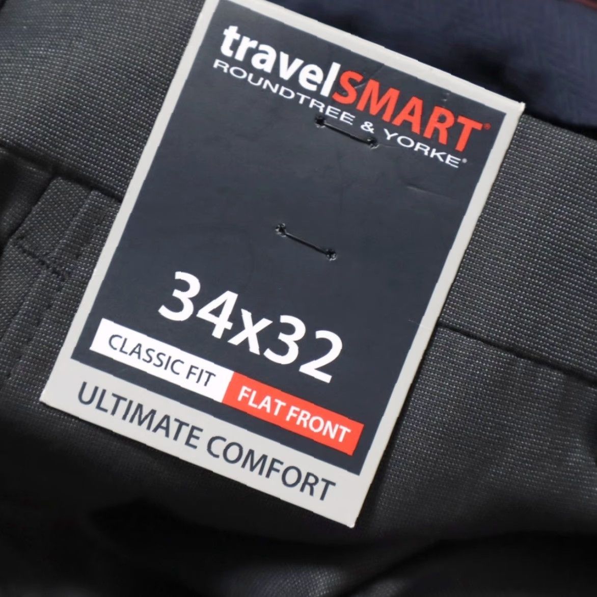 Roundtree & Yorke Roundtree & York Stretch Travel Smart Flat Front Chino Pants Charcoal Men's 34 Size US 34 / EU 50 - 6 Thumbnail
