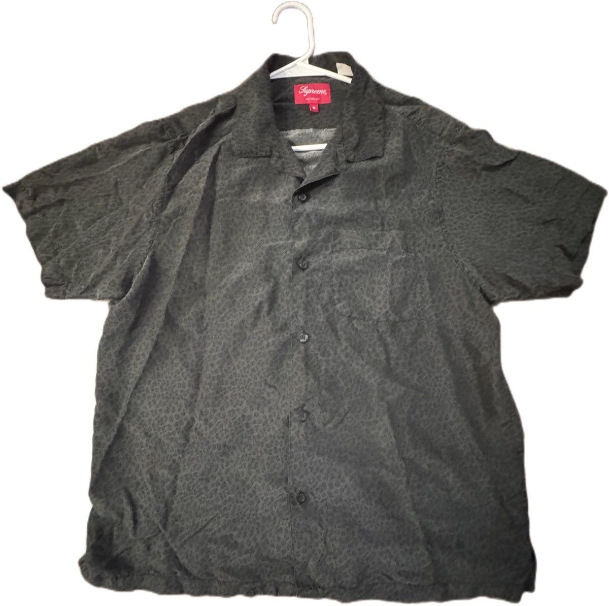 Supreme Supreme Leopard Silk Short-Sleeve Shirt 'Charcoal
