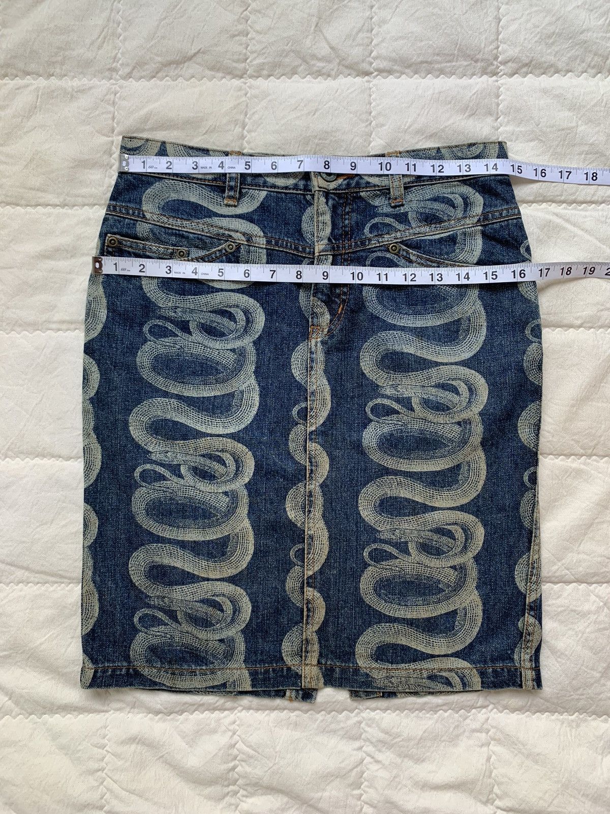 Hysteric Glamour 2000s Hysteric Glamour Snake Denim Skirt y2k Size 29" - 22 Thumbnail