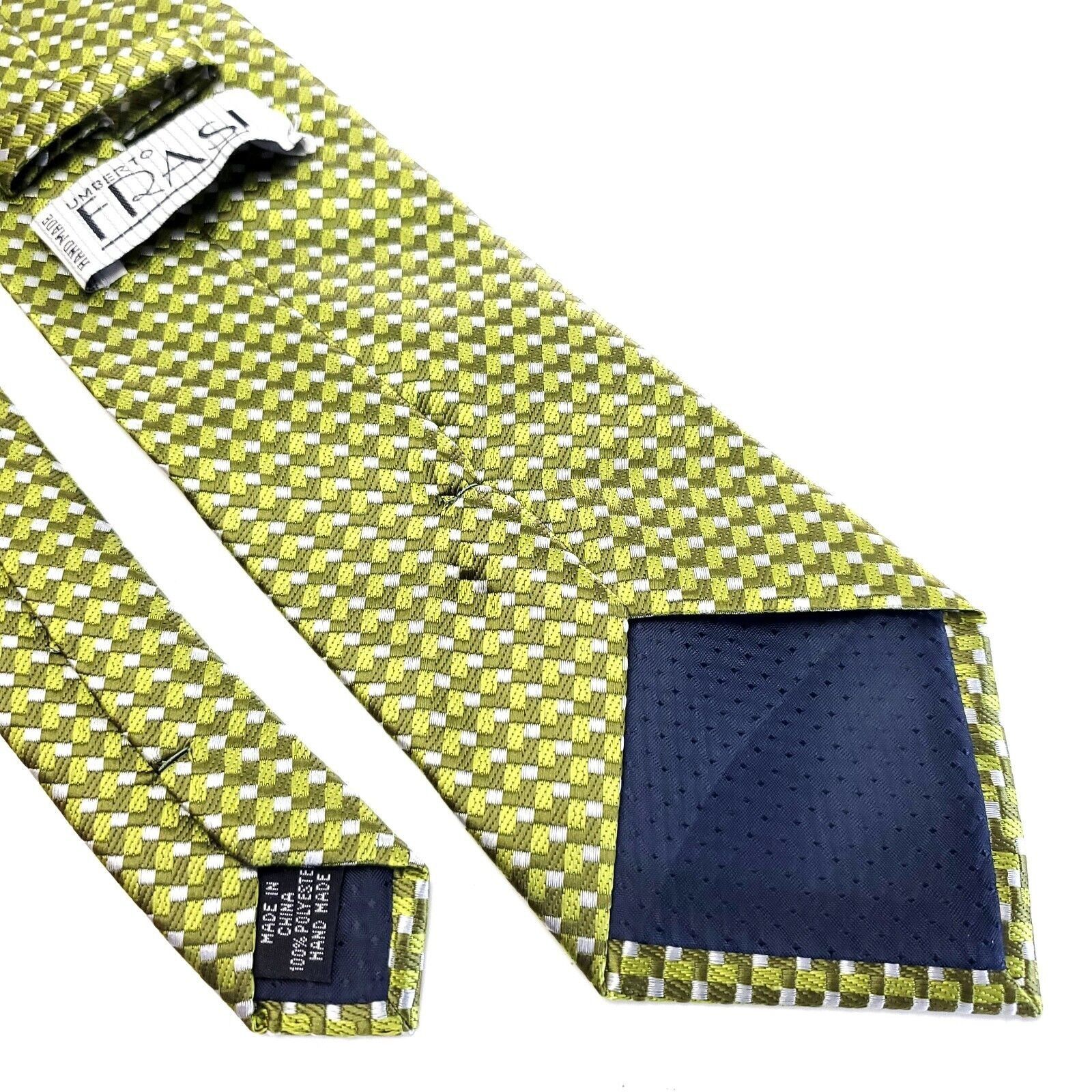 Vintage Umberto Frasi Polyester Wide Green Geometric Tie Size ONE SIZE - 5 Thumbnail