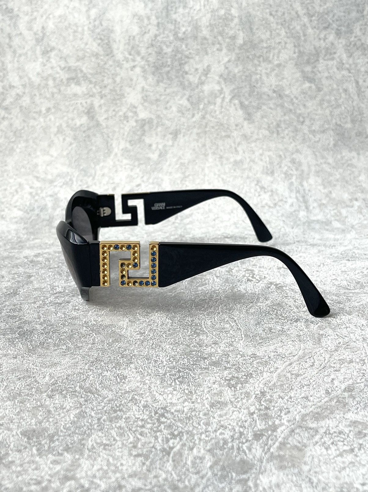 Versace 90s Vintage Gianni Versace T74/B Rhinestone Greca Sunglasses Size ONE SIZE - 3 Thumbnail