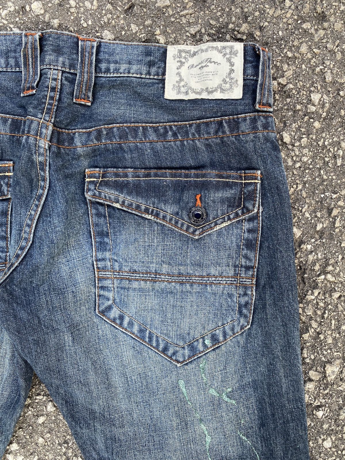 If Six Was Nine × Japanese Brand Flared Root Three Style Distressed Splatter Design Denim Size US 34 / EU 50 - 14 Thumbnail