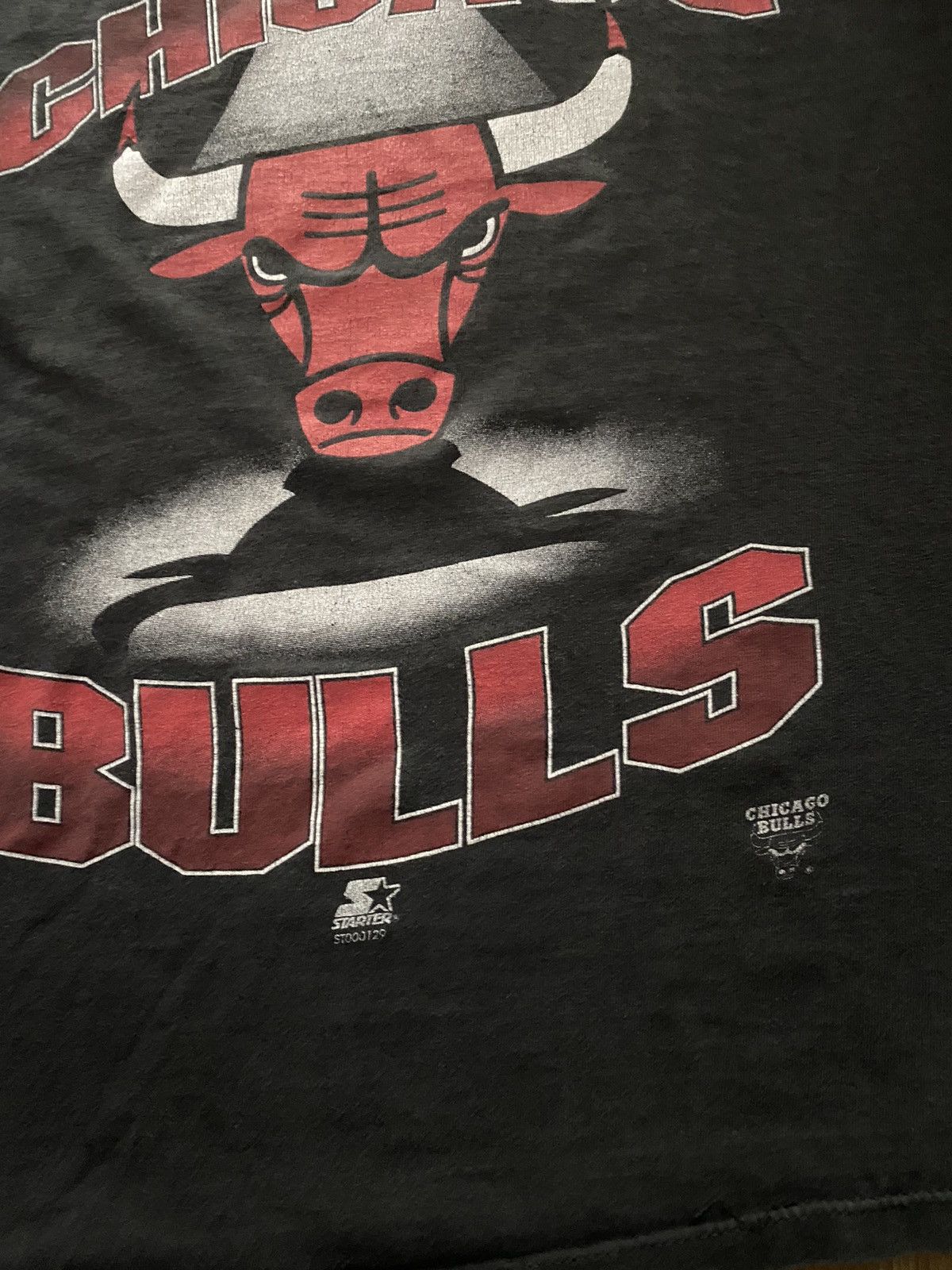 NBA Vintage 90s NBA Chicago Bulls Starter USA Sun Faded T-Shirt Size US L / EU 52-54 / 3 - 3 Thumbnail