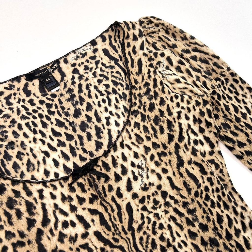Just Cavalli y2k Cavalli brown and black cheetah print long sleeve top Size M / US 6-8 / IT 42-44 - 7 Thumbnail