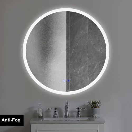 Designer × Homemade 32 x 32 Inch Round Frameless LED Illuminated Bathroom Mirror Size US L / EU 52-54 / 3 - 2 Thumbnail