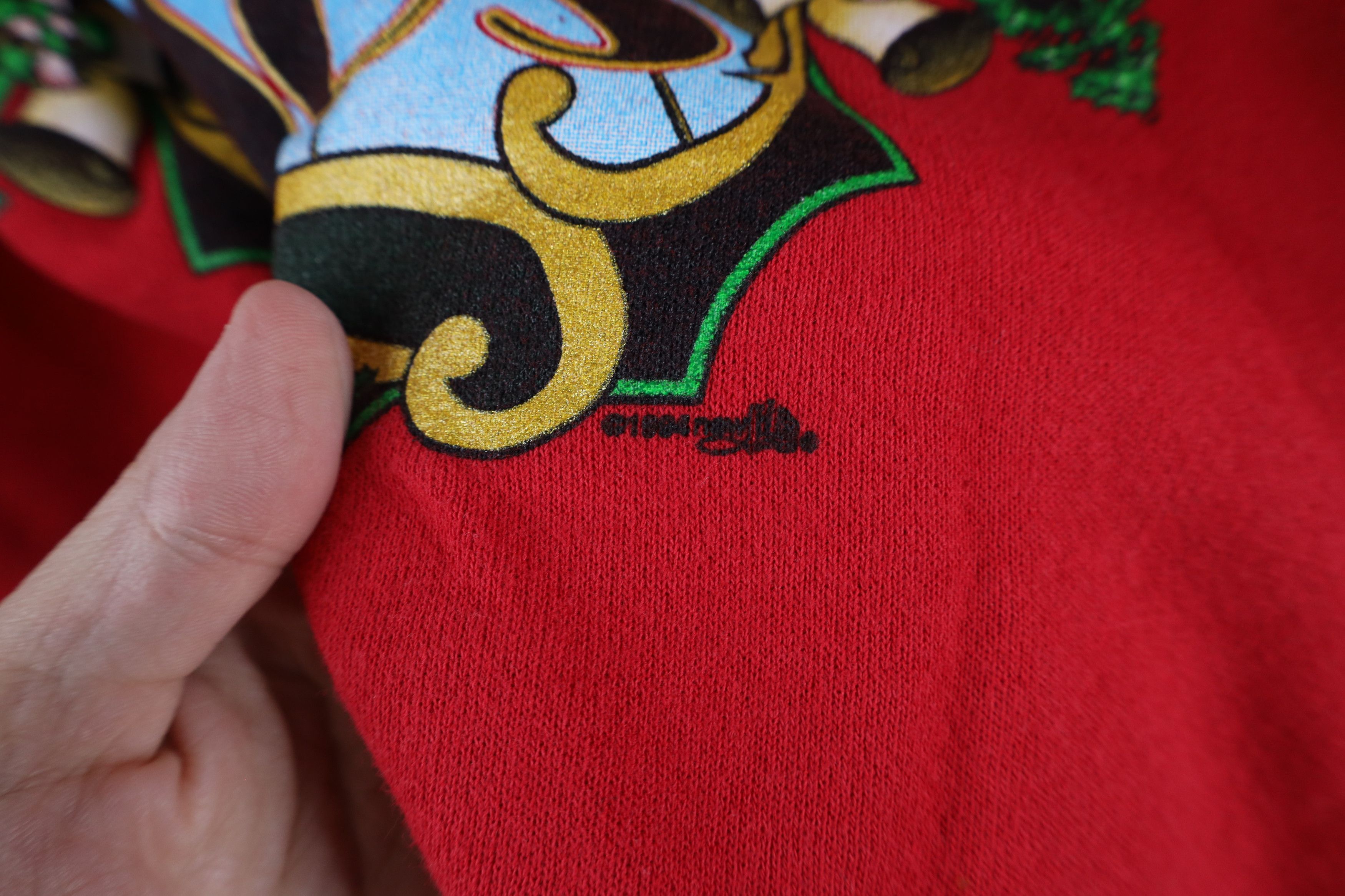 Vintage Vintage 90s Celebrate The Season Jesus Sweatshirt Red Size US XL / EU 56 / 4 - 7 Thumbnail