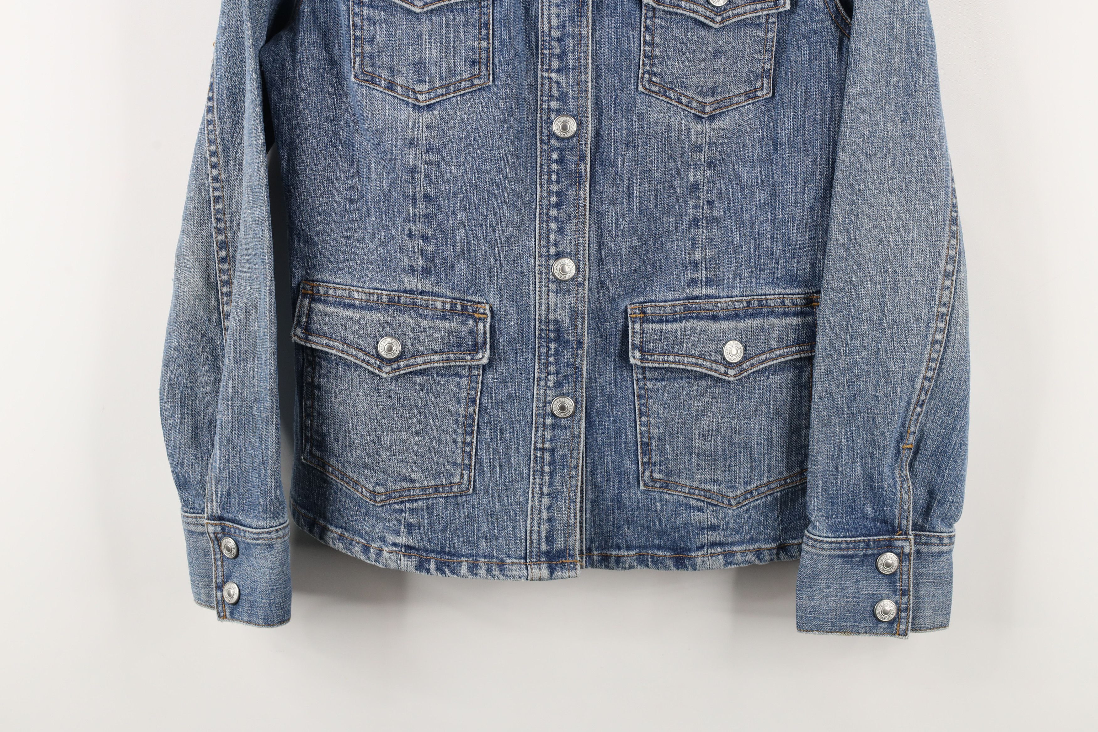 Gap × Vintage Vintage Y2K 2003 Gap Stretch Denim Western Button Jacket Size S / US 4 / IT 40 - 3 Thumbnail