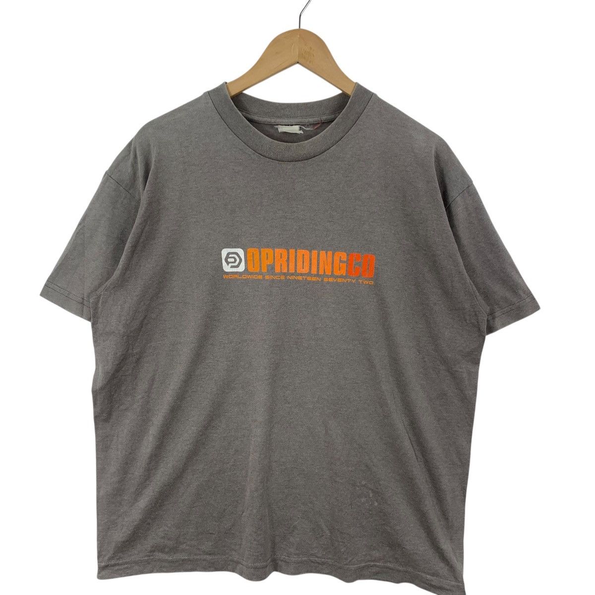 Vintage Vintage Opriding Co Graphic T-Shirt Grey Minimal Logo Size US XL / EU 56 / 4 - 5 Thumbnail