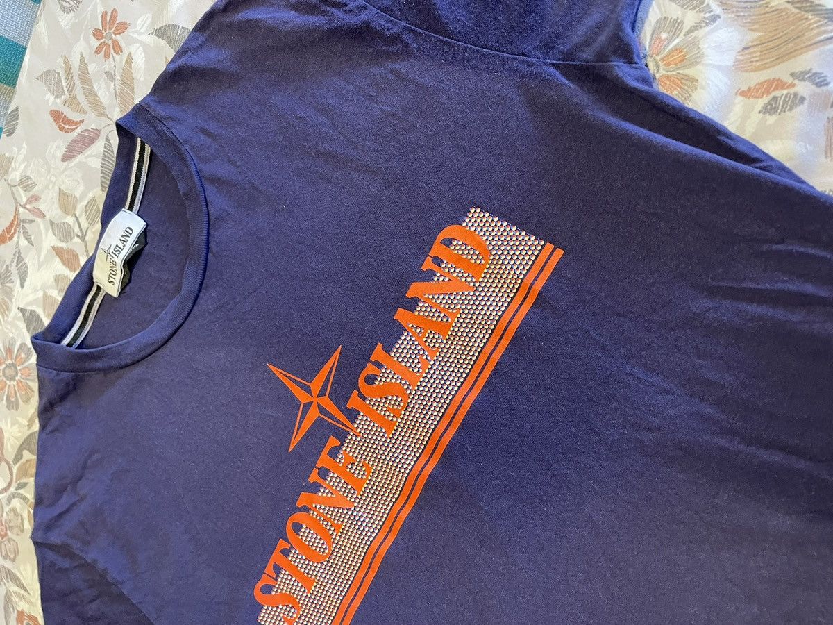 Stone Island Stone Island T-Shirt - Navy Blue/Orange - Size M Size US M / EU 48-50 / 2 - 2 Thumbnail