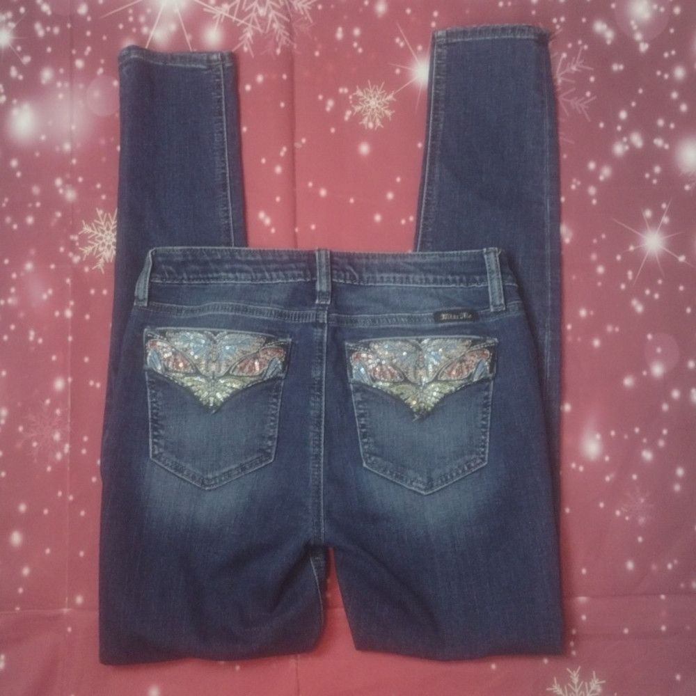 Miss Me Miss me skinny bedazzled back pocket jeans size 26 Size 26" / US 2 / IT 38 - 4 Thumbnail