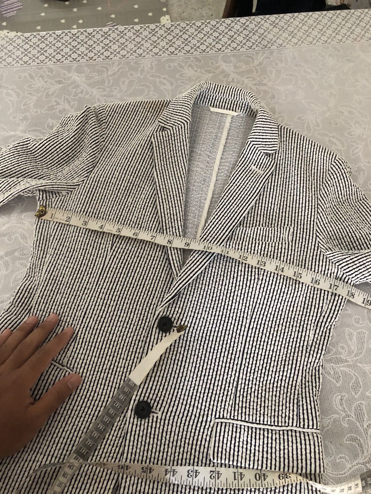 Issey Miyake Tete Homme by Issey Miyake Pleated Strip Blazer Size M / US 6-8 / IT 42-44 - 21 Thumbnail