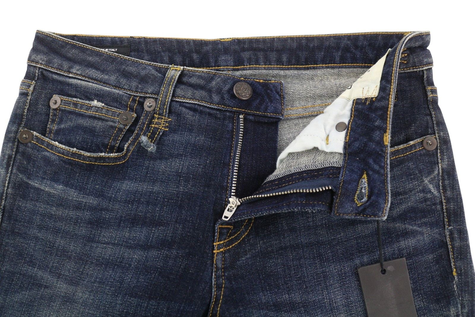 R13 KATE 27 Skinny Ankle Zip Fly Faded Washed Dark Blue 85425 Size 27" / US 4 / IT 40 - 4 Thumbnail