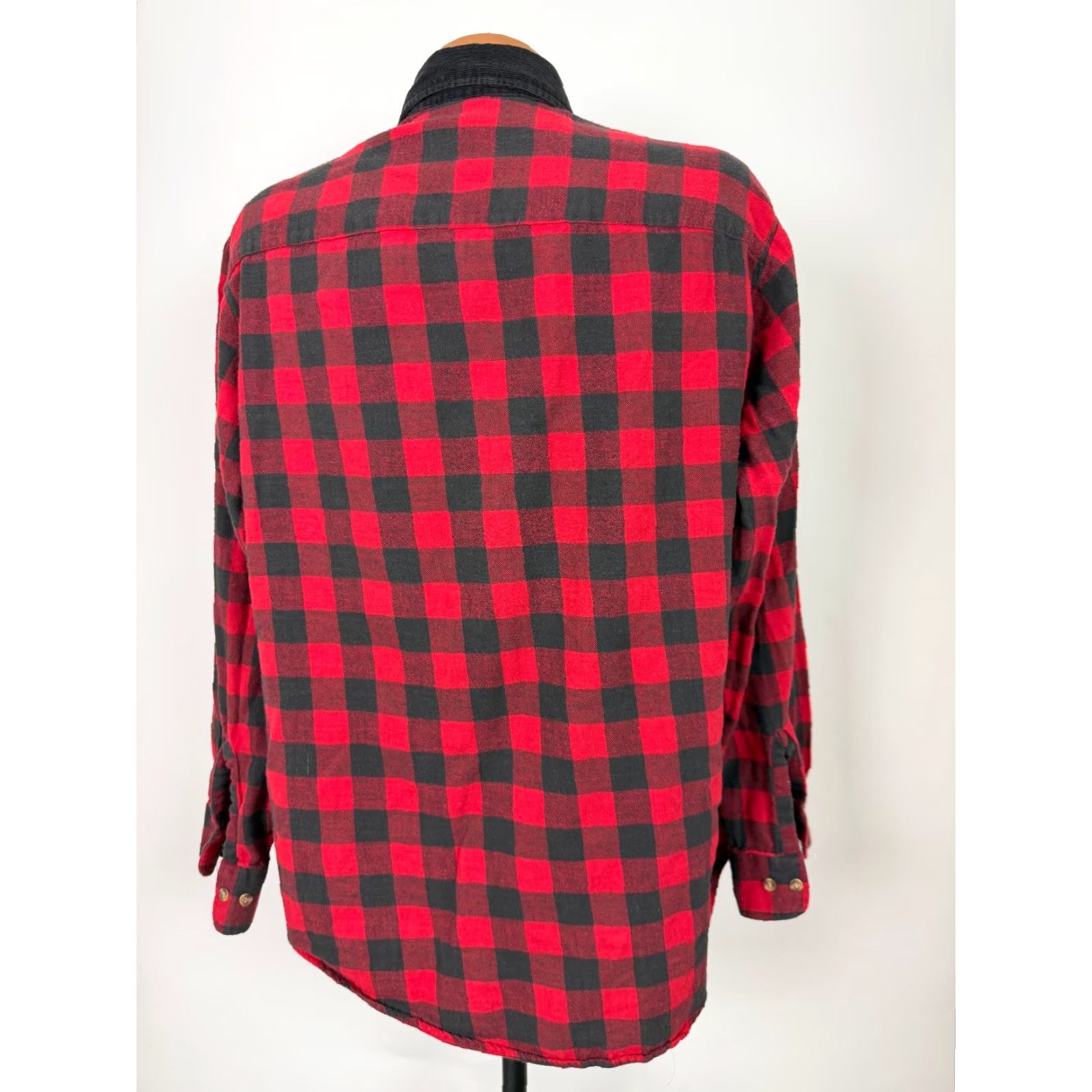 Vintage VINTAGE Claybrooke Flannel Shirt Men Large Red Black Check Corduroy Collar 90s Plaid Button-Up Size US L / EU 52-54 / 3 - 7 Thumbnail