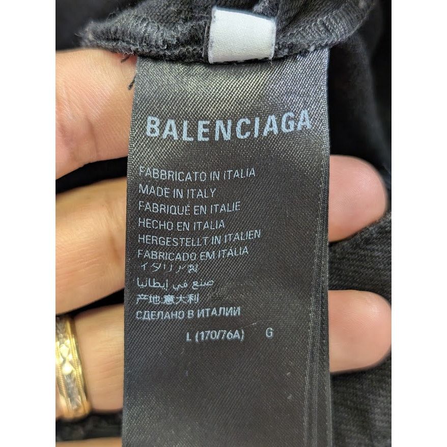 Balenciaga o1rshd1 Unisex Super Destroyed Baggy Pants 13 in Flat Black Size US 34 / EU 50 - 20 Thumbnail