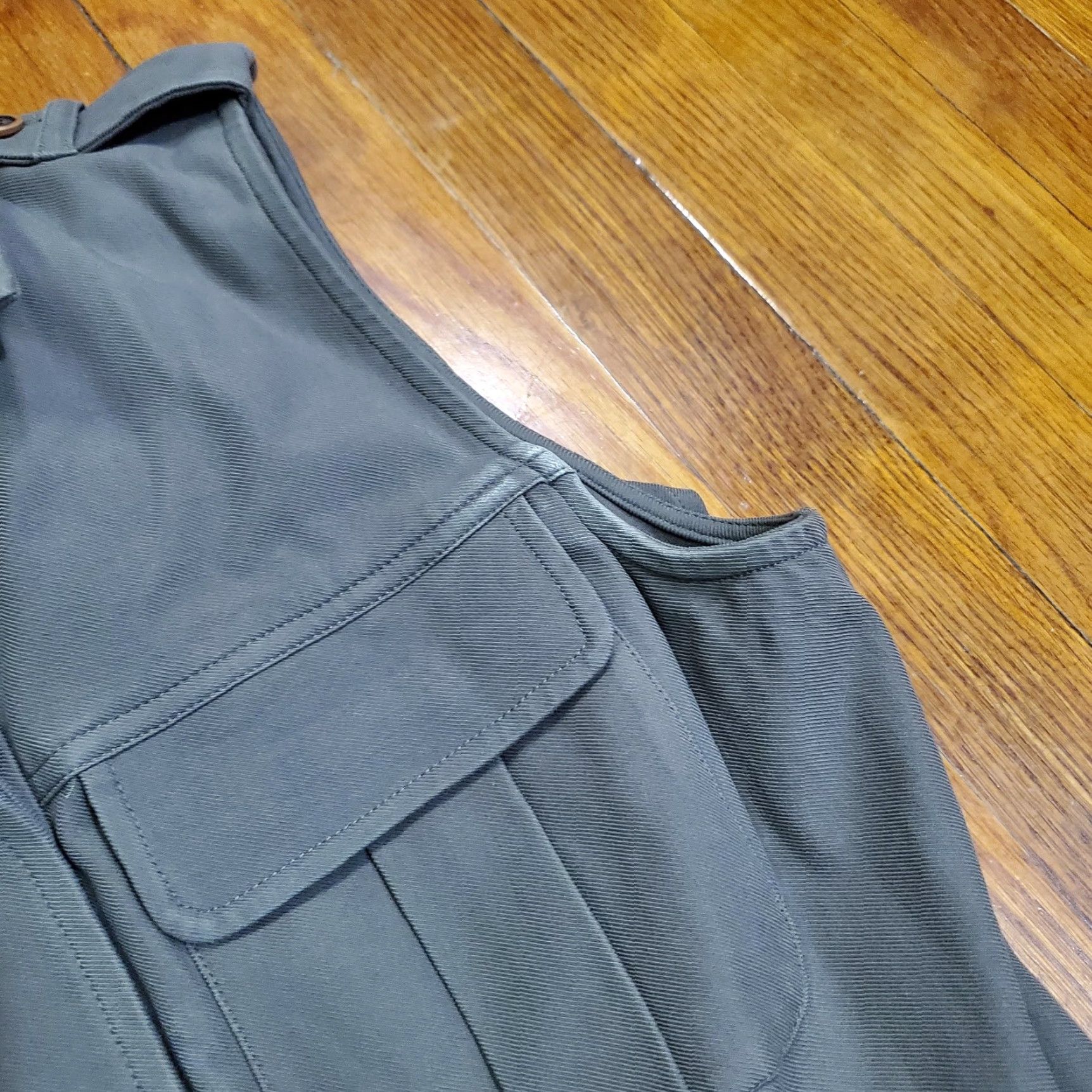 Olive Chelsea28 Olivia Palermo Trench Dress Womens Small Olive Belted Utility Pockets Shirt Dress Size S / US 4 / IT 40 - 5 Thumbnail