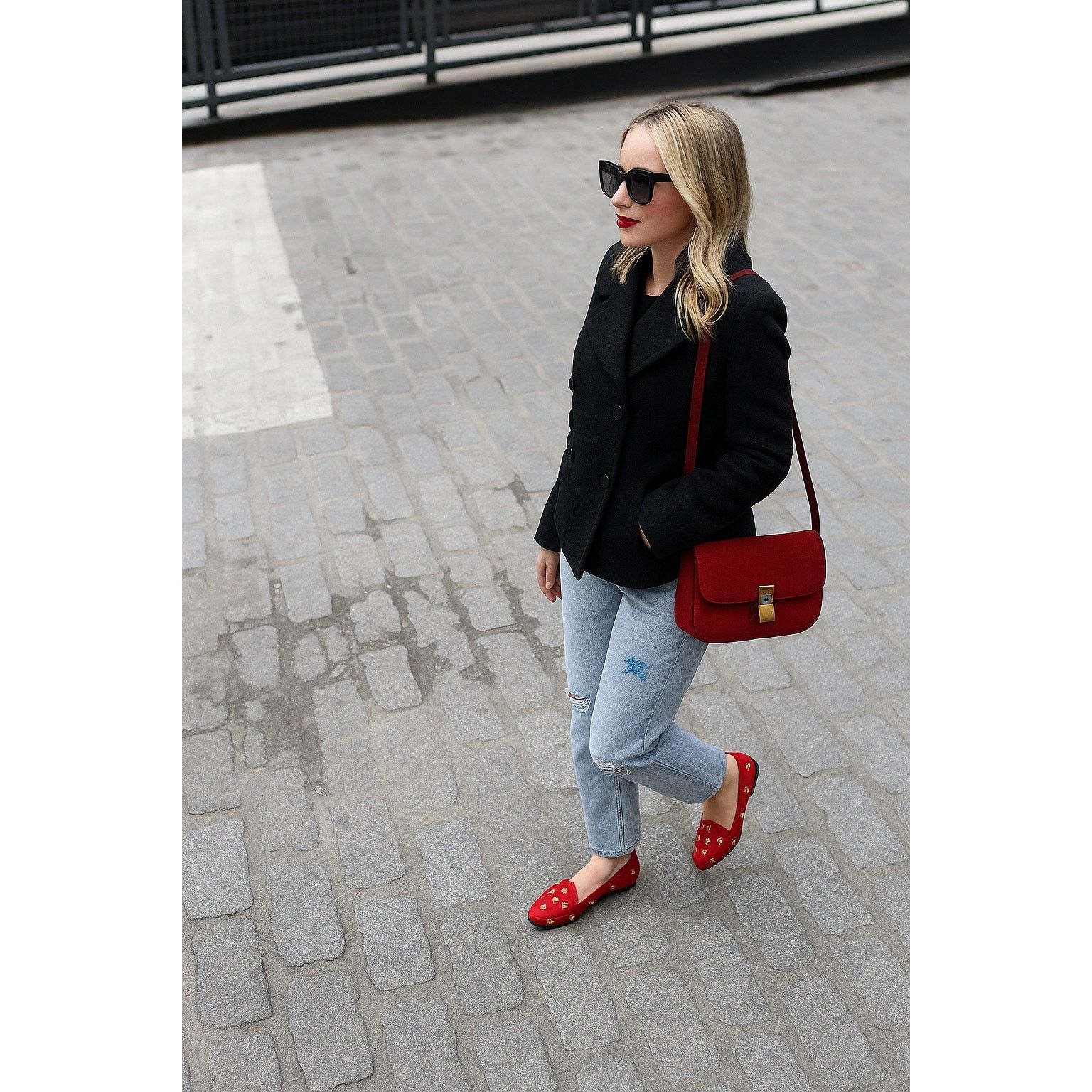 Vintage Vintage Zalo Red Suede Gold Charm Loafers | Handmade Spain Size US 7 / IT 37 - 14 Thumbnail