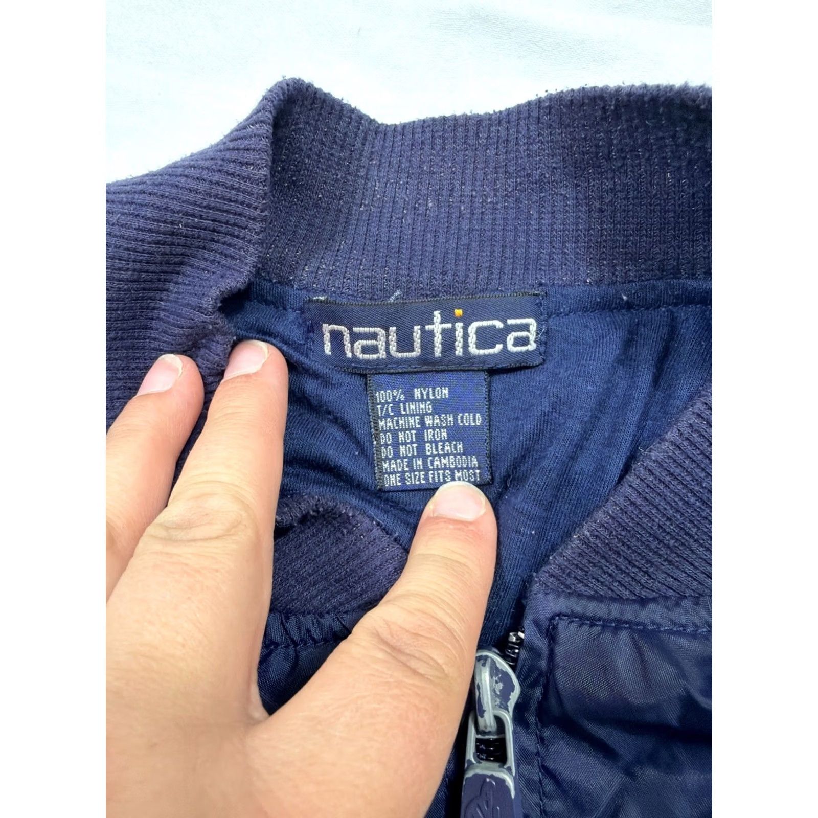 Nautica VINTAGE Nautica Zip Up Windbreaker Jacket XL Men Navy Blue Mid-Length Full Zip Nylon Softshell Streetwear Casual Size US XL / EU 56 / 4 - 7 Thumbnail
