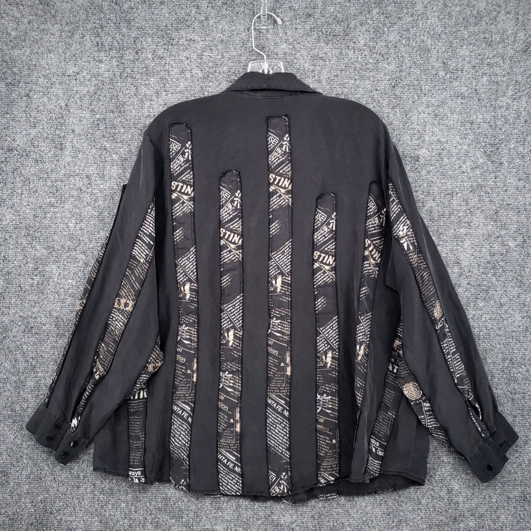 Vintage Chicos Shirt Womens M Medium Black Long Sleeve Silk Collared Button Up Size M / US 6-8 / IT 42-44 - 2 Thumbnail