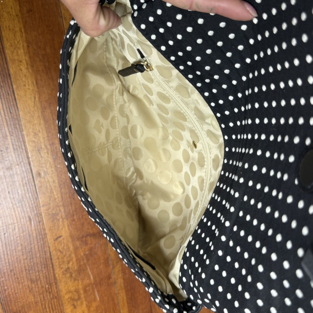 Kate Spade kate spade Black Polka Dot Fold-Over Crossbody Size ONE SIZE - 8 Thumbnail