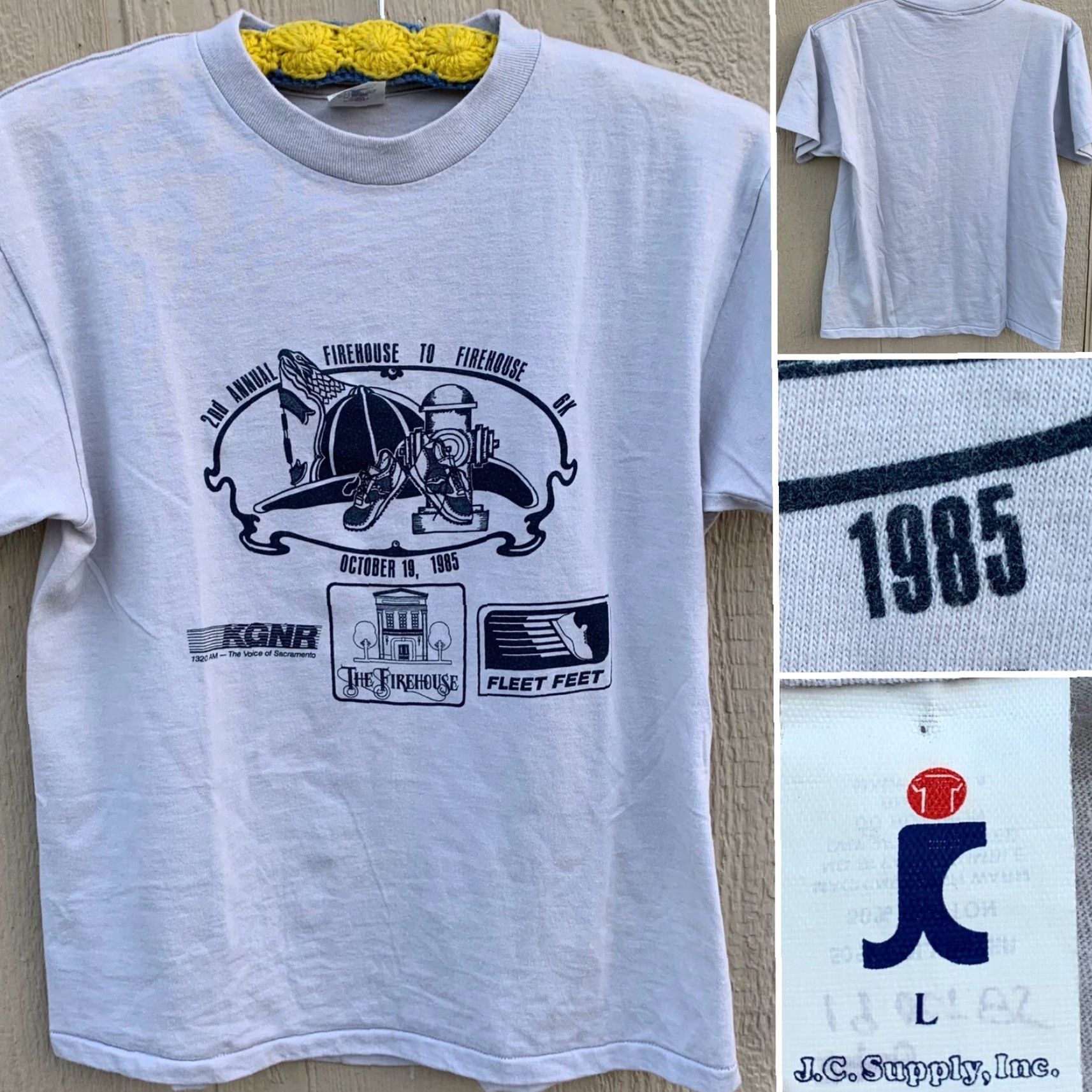 Vintage VINTAGE Firehouse To Firehouse 6K T-Shirt 1985 KGNR The Firehouse Feet Fleet L Gray Unisex 80s Firehouse Firehouse 6K Size US L / EU 52-54 / 3 - 2 Thumbnail