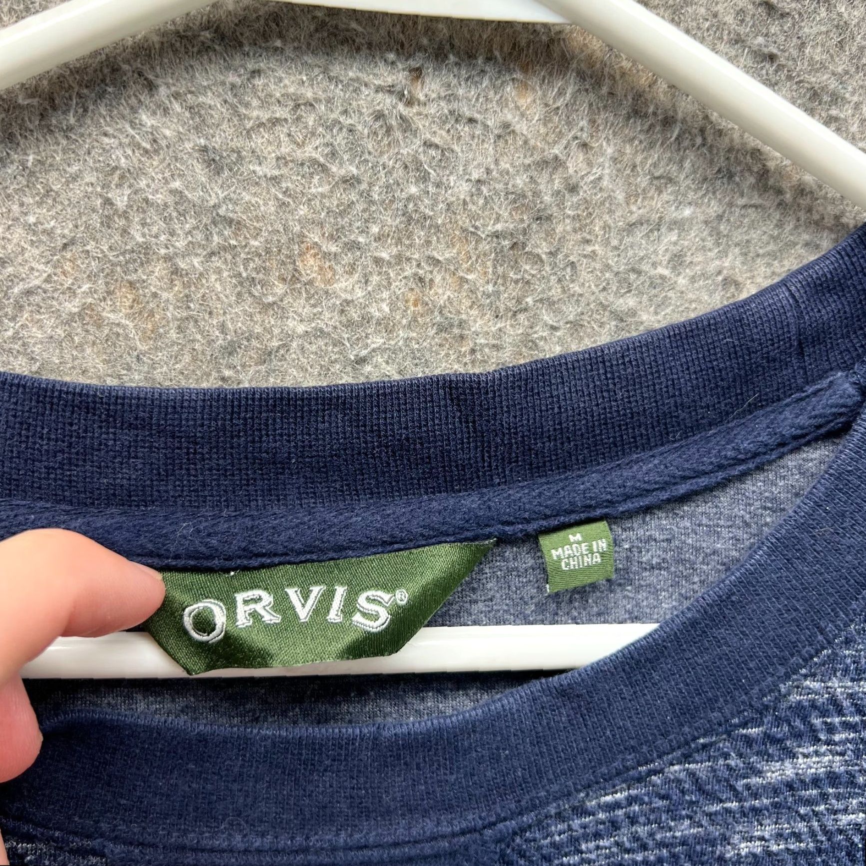 Orvis VINTAGE Orvis Sweater Mens Medium Blue Navy Fleece Crewneck Pullover Cotton Shirt Size US M / EU 48-50 / 2 - 4 Thumbnail