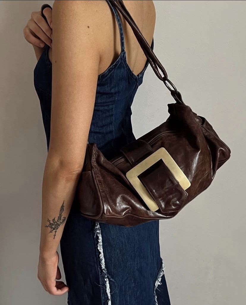 Vintage Vintage brown leather shoulder bag Size ONE SIZE - 2 Thumbnail