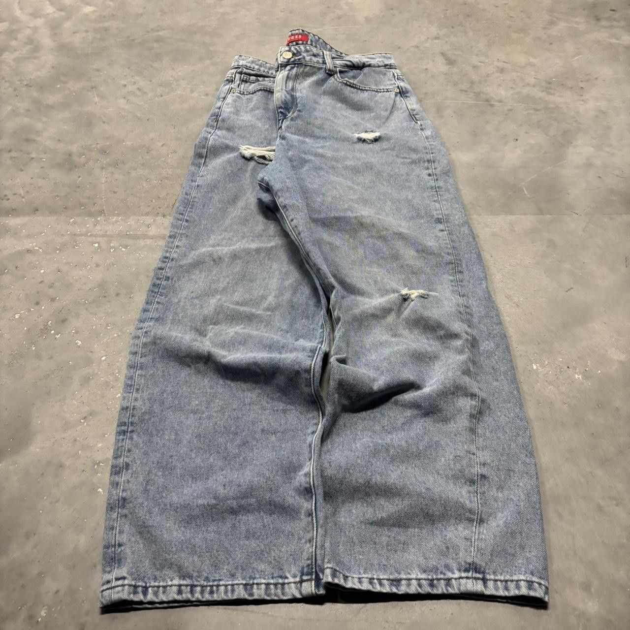 Japanese Brand × Vintage Crazy Vintage Y2K/2000s Light Wash Distressed Streetwear Denim Jeans! Size US 31 - 3 Thumbnail